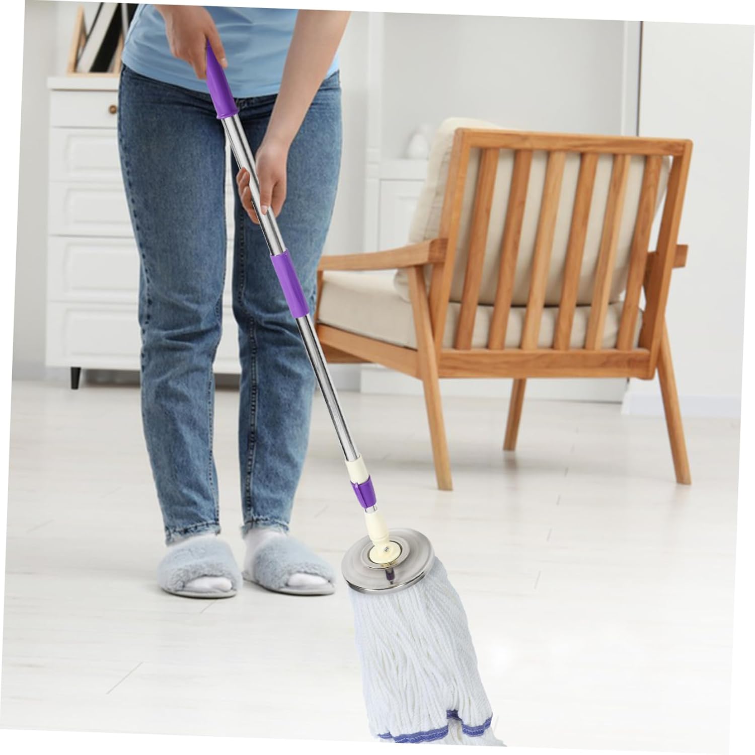 Ipetboom Rotating Mop Handle Stainless Steel Detachable