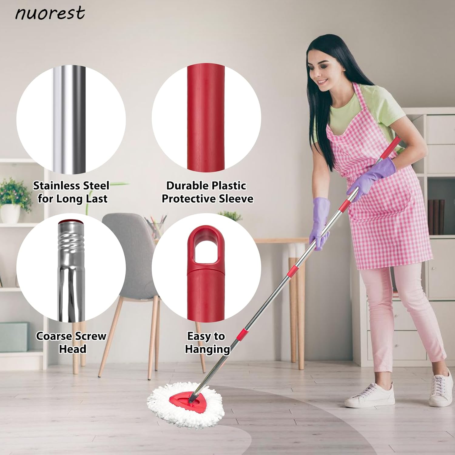 Nuorest Spin Mop Replacement Set for Oceda EasyWring