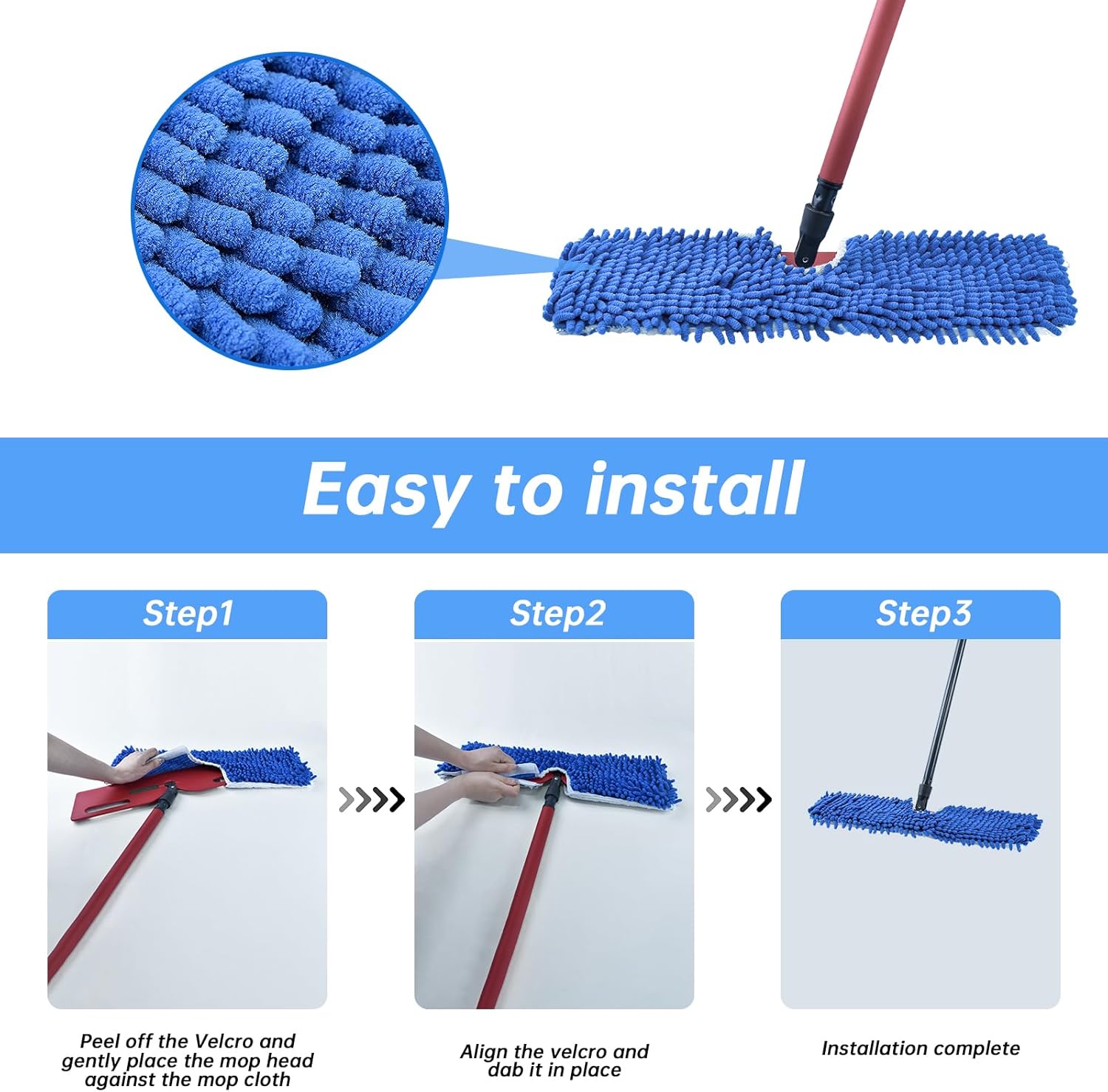 4 Pack Mop Heads for O-cedar Dual-Action Flip Mop