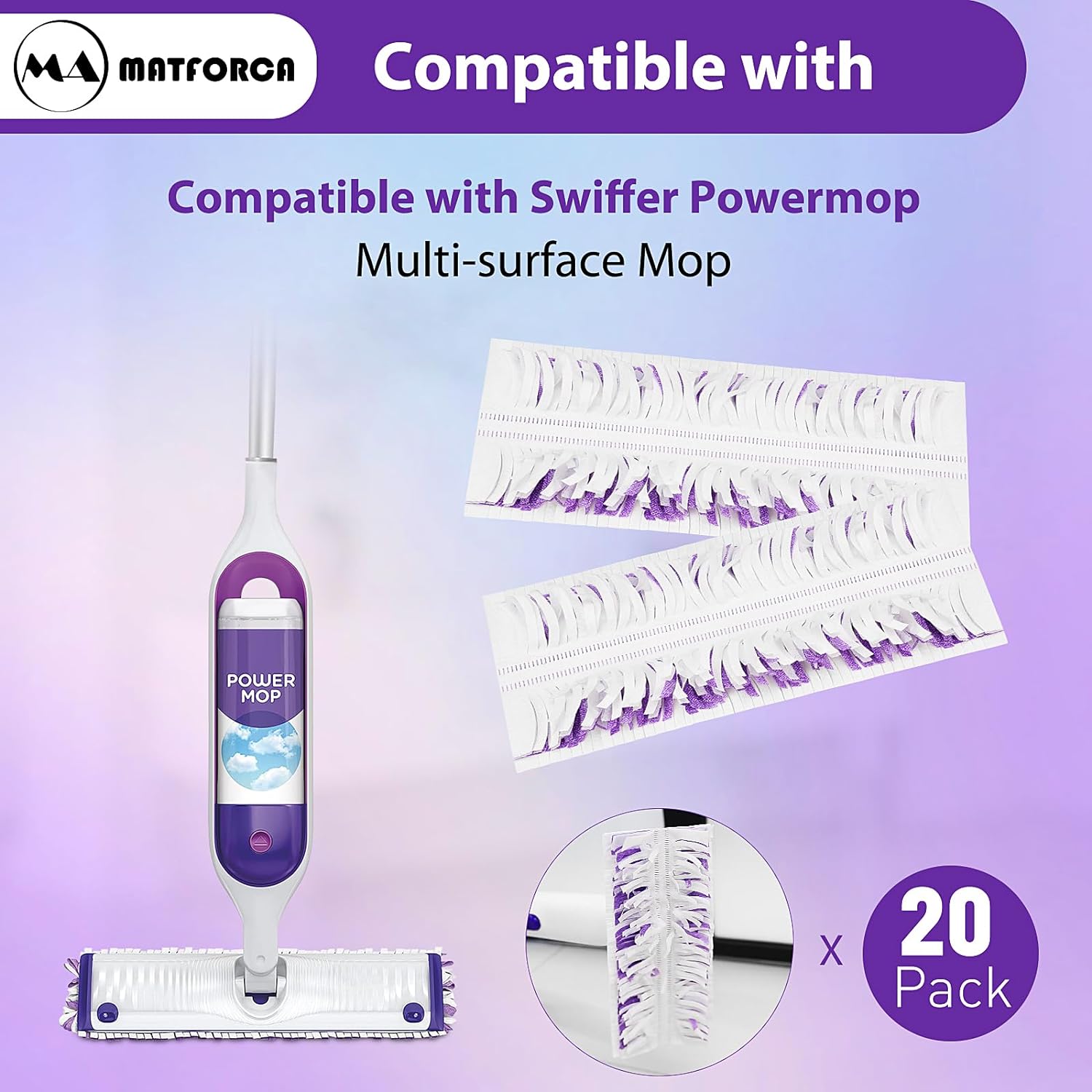 20 Pack Swiffer Power Mop Pads - Multi Surface Cleaning