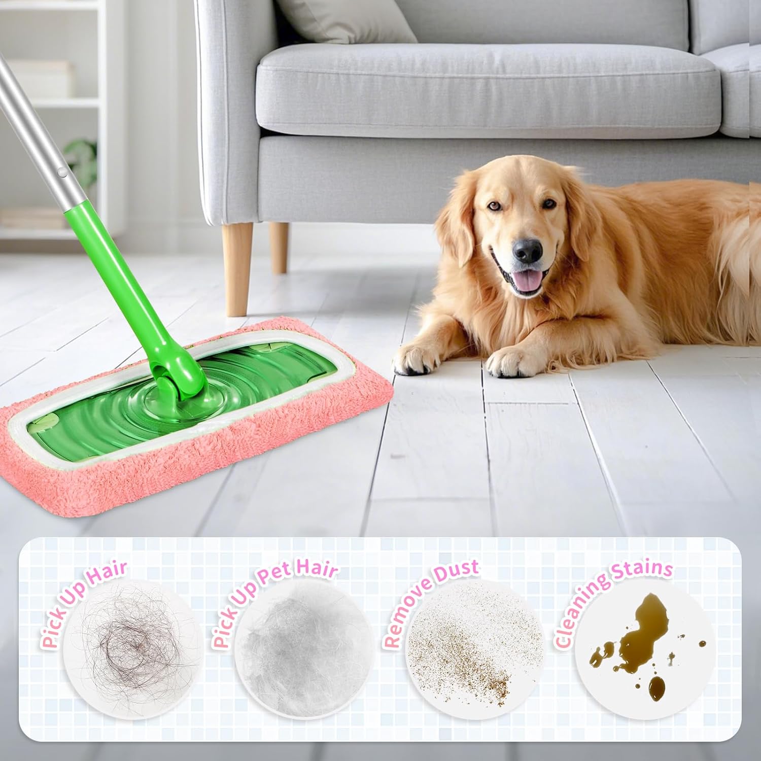 8 Pack Reusable Mop Pads for Swiffer Sweeper
