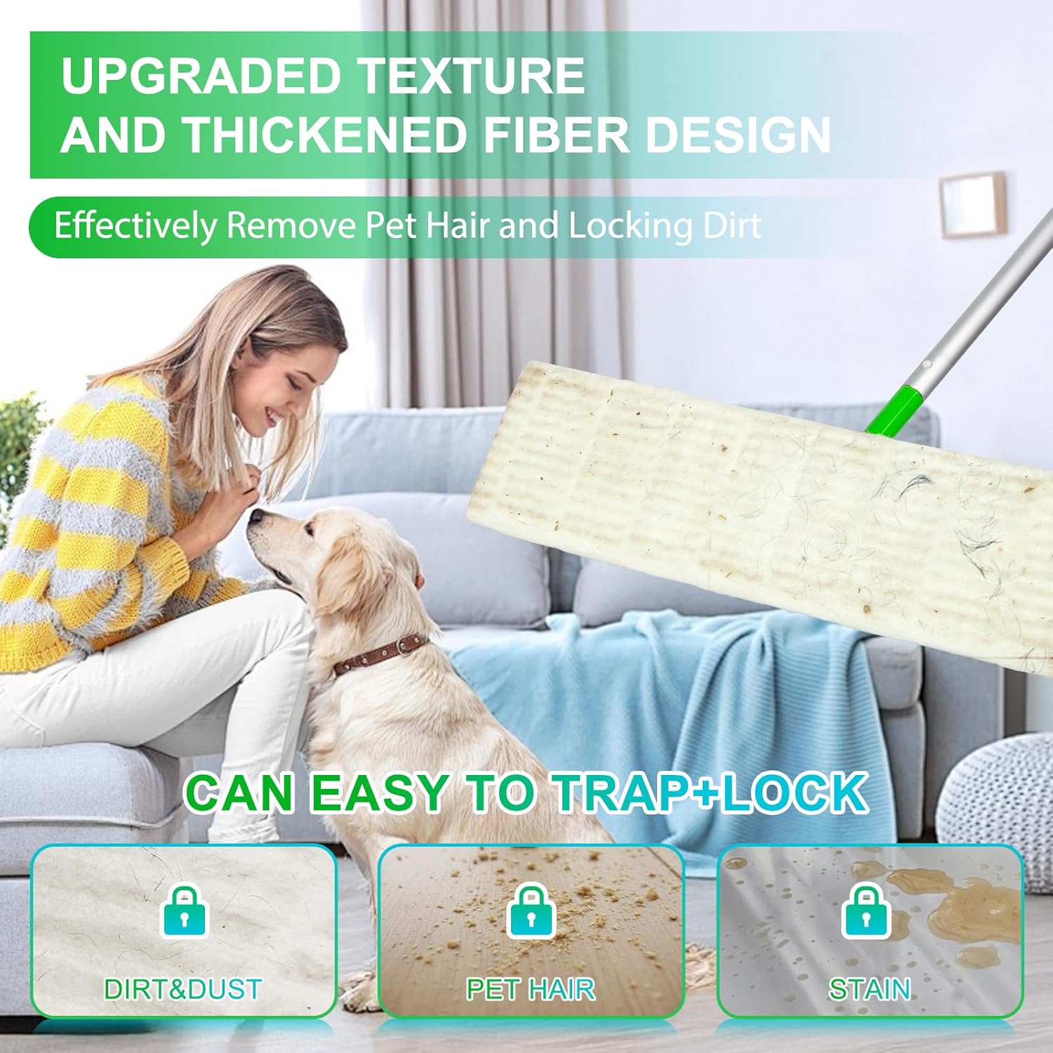 SAUAUSUN 40 Count XL Mopping Cloths Kit for Swiffer Sweeper XL