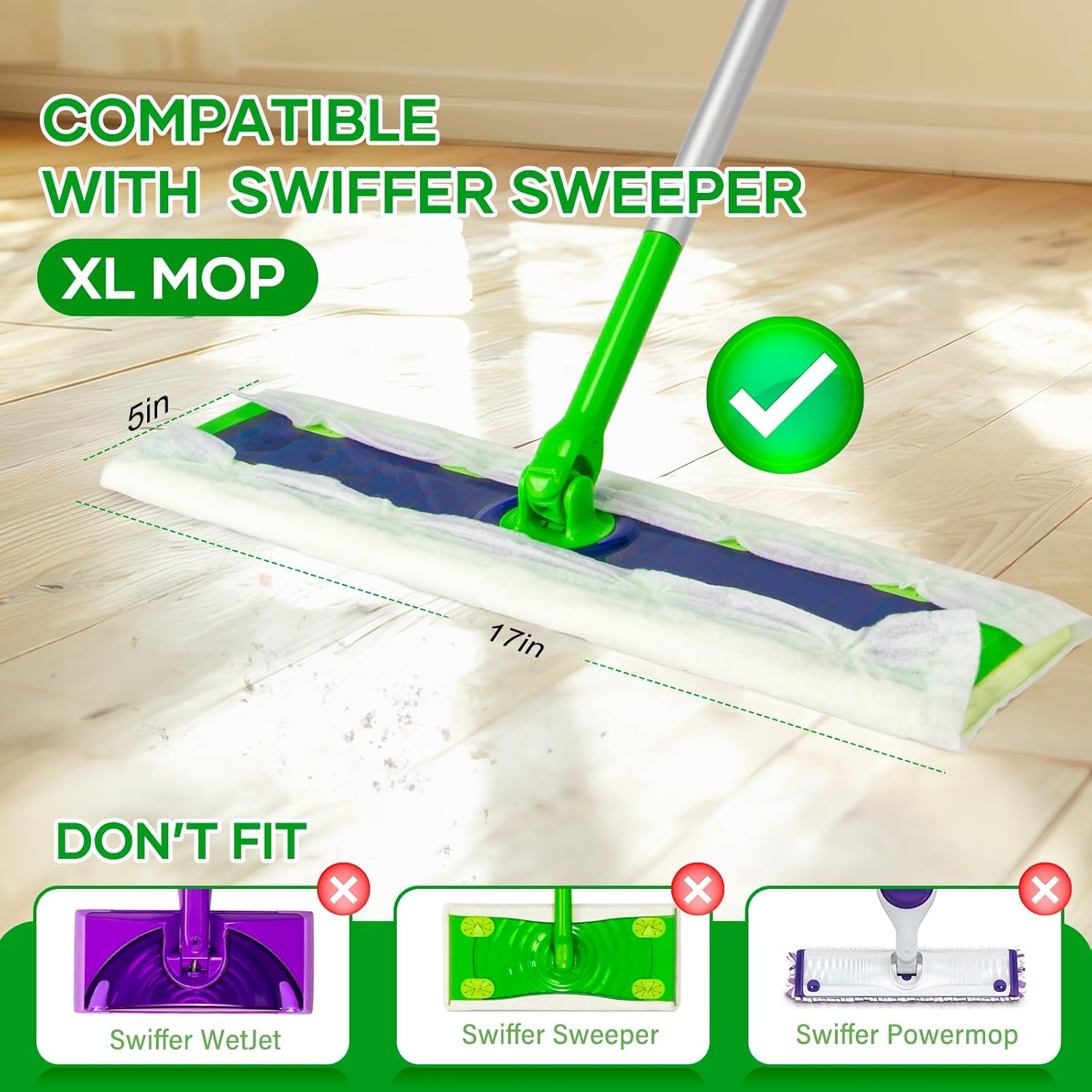 DOCXCDO 30 Pack Dry Sweeping Cloths for Swiffer XL Replacement