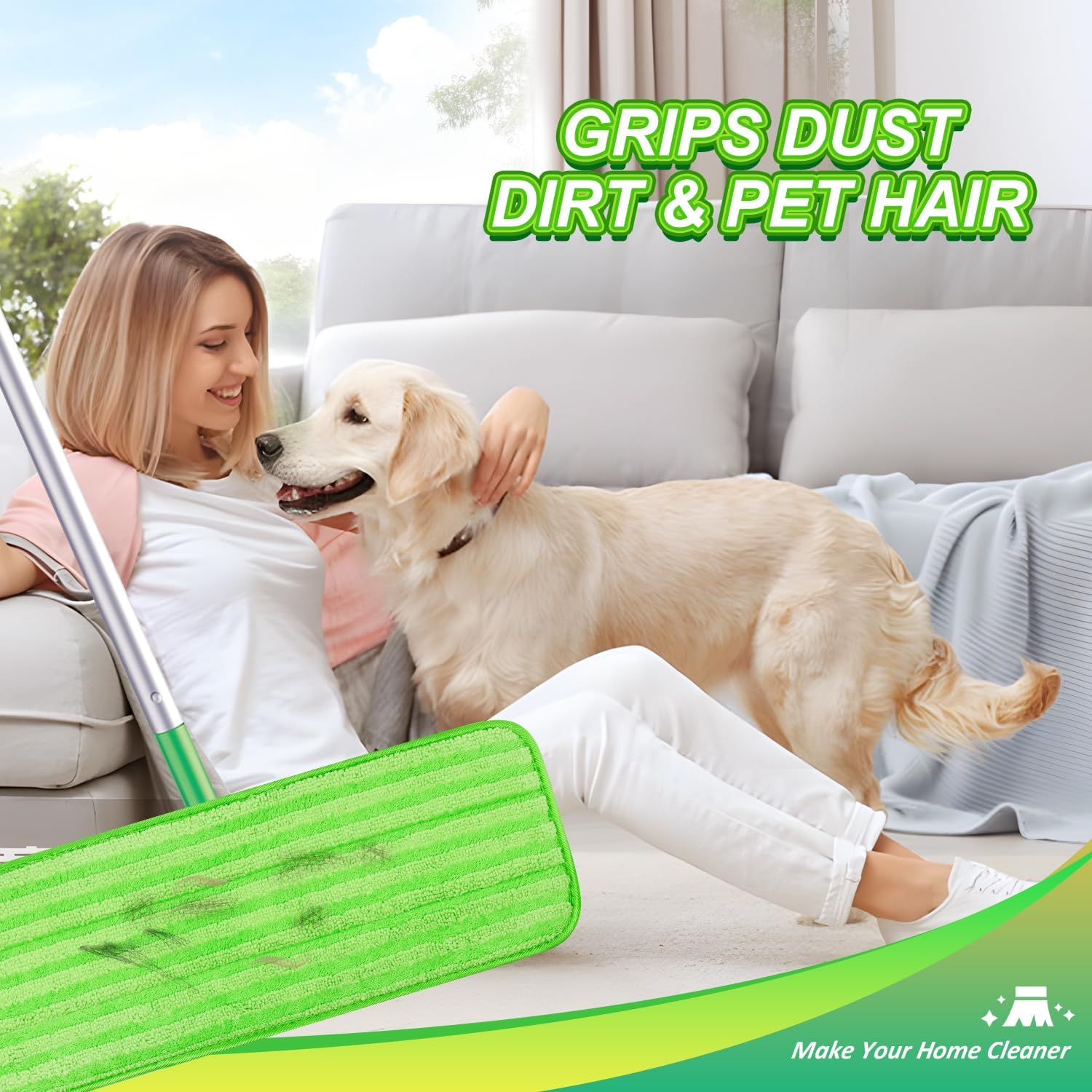 GFRED 4 Pack Swiffer XL Mop Pads Reusable Wet Dry