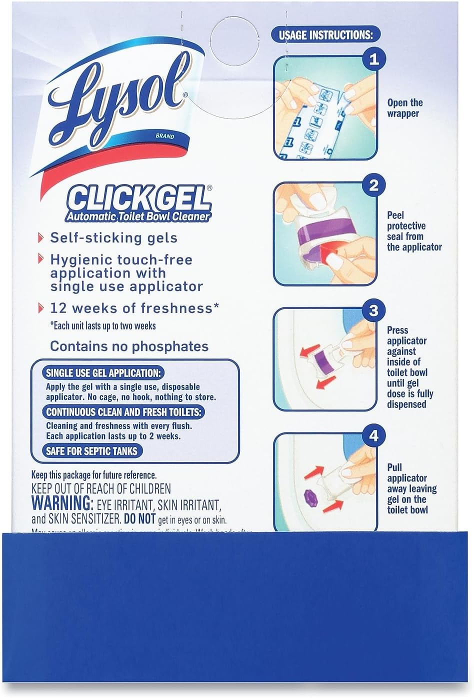 Lysol Click Gel Toilet Bowl Cleaner 6 Applicators