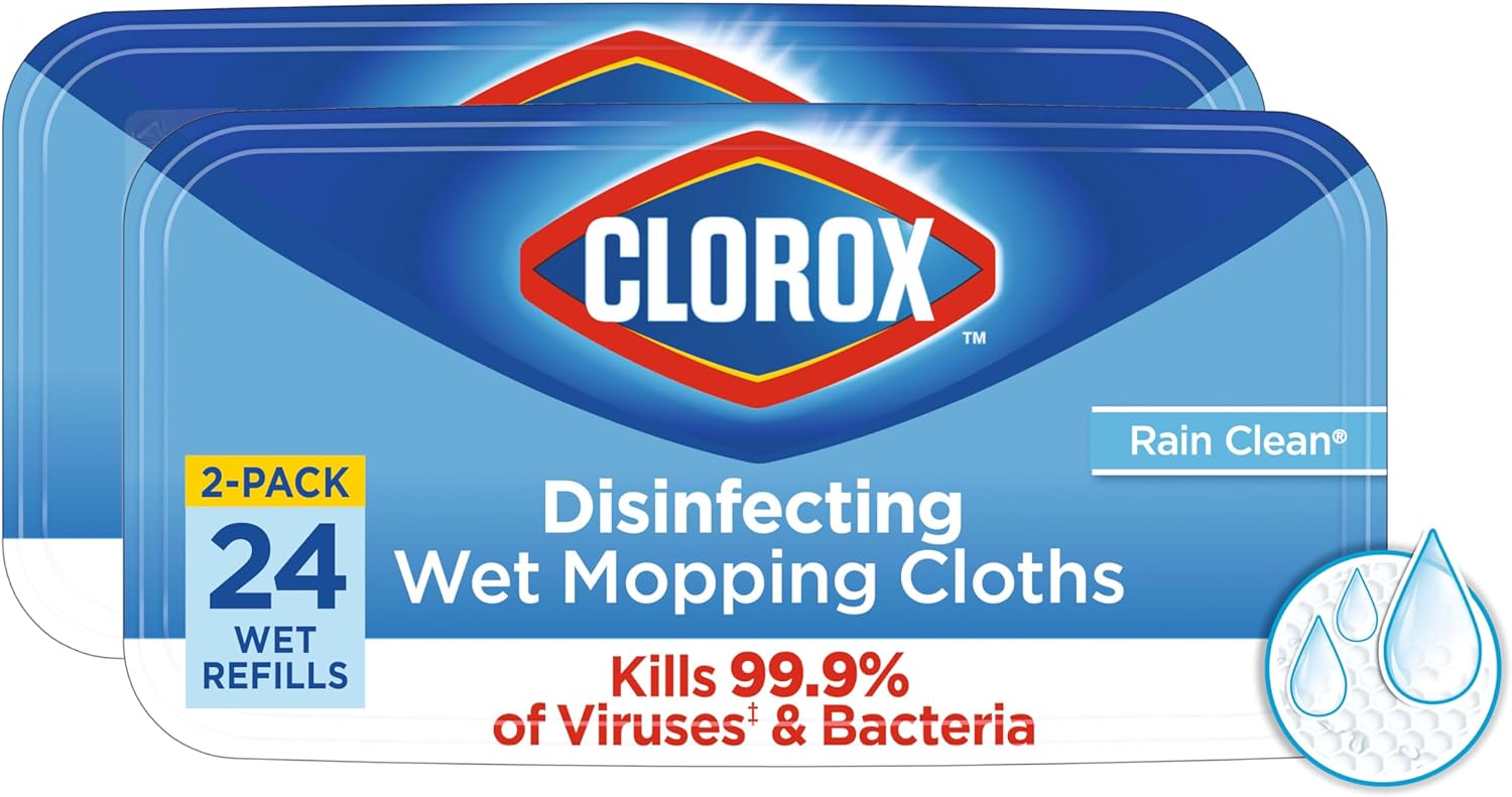 Clorox Disinfecting Wet Mop Refills 24 Count Multi-Surface Use