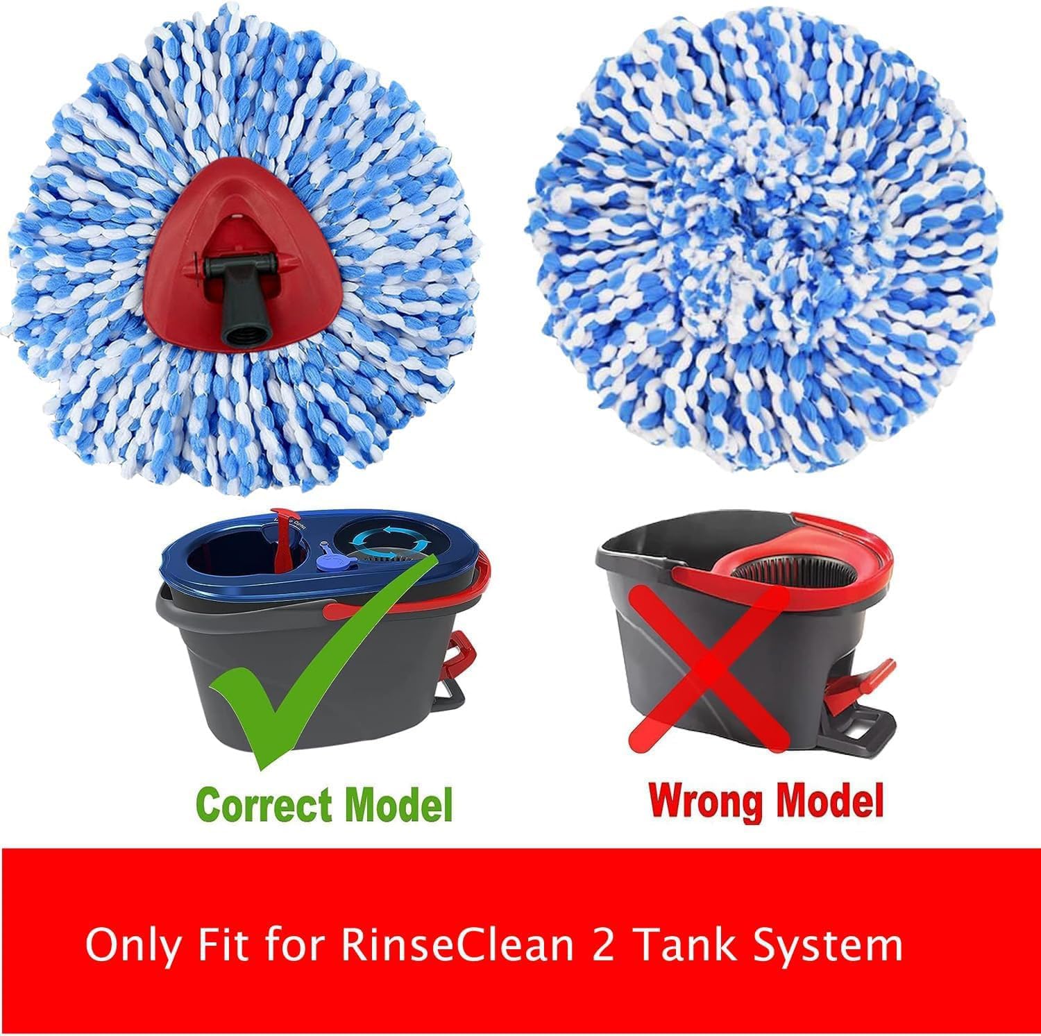 6 Pack Spin Mop Replacement Heads for Ocedar RinseClean 2