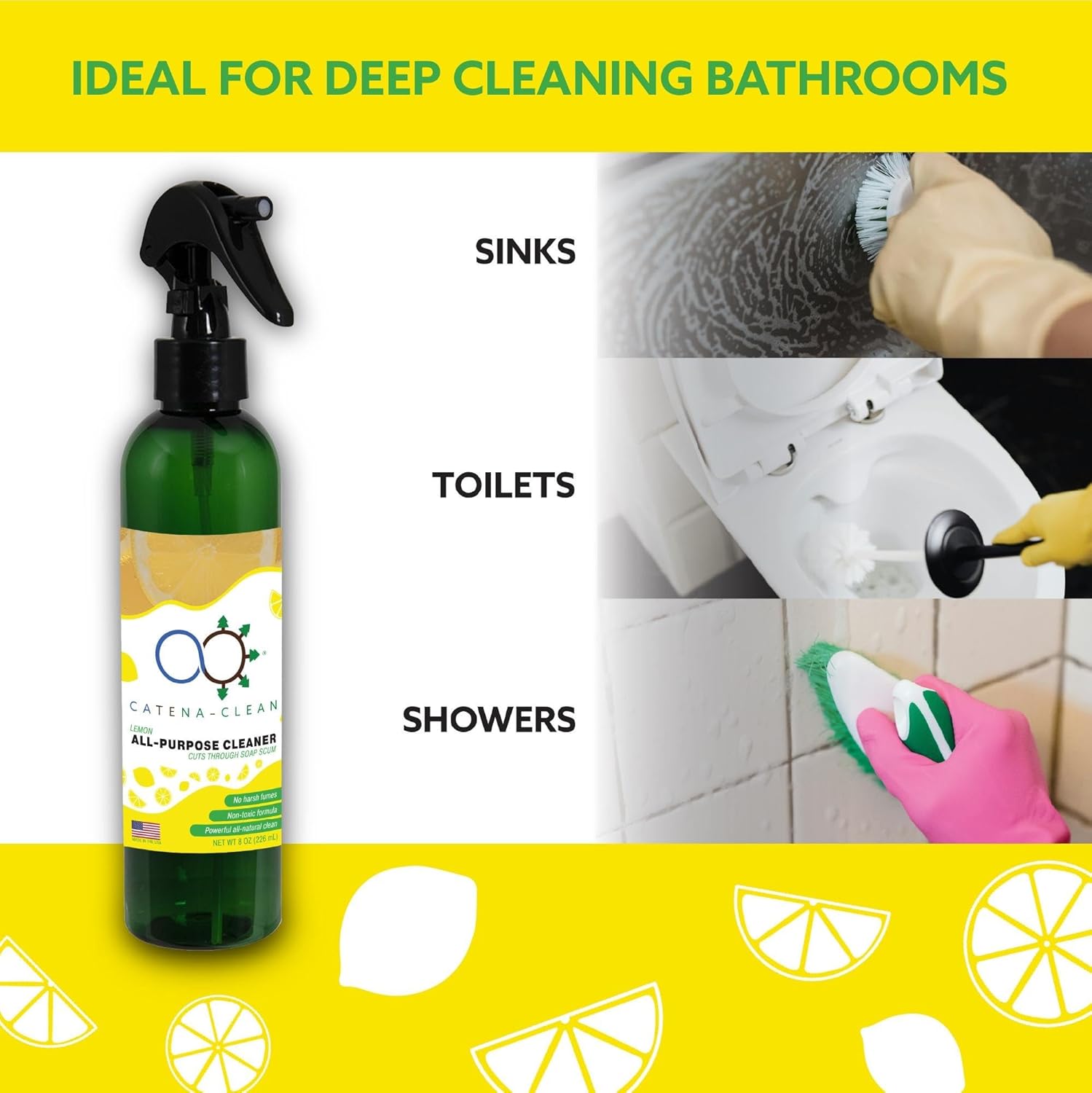 Catena Nano All Natural Lemon Bathroom Cleaner Pack of 3
