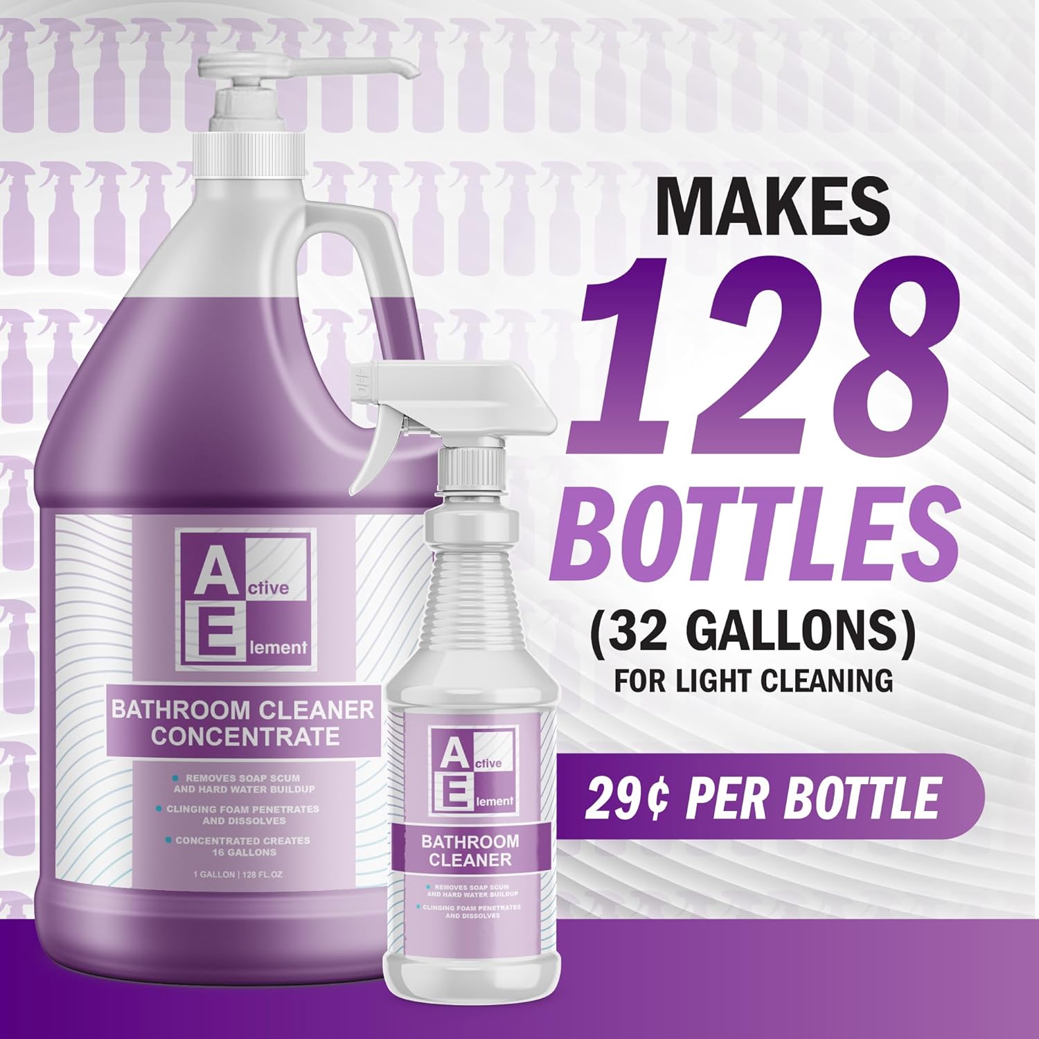 Active Element Bathroom Cleaner Concentrate - 64 Gallons 1