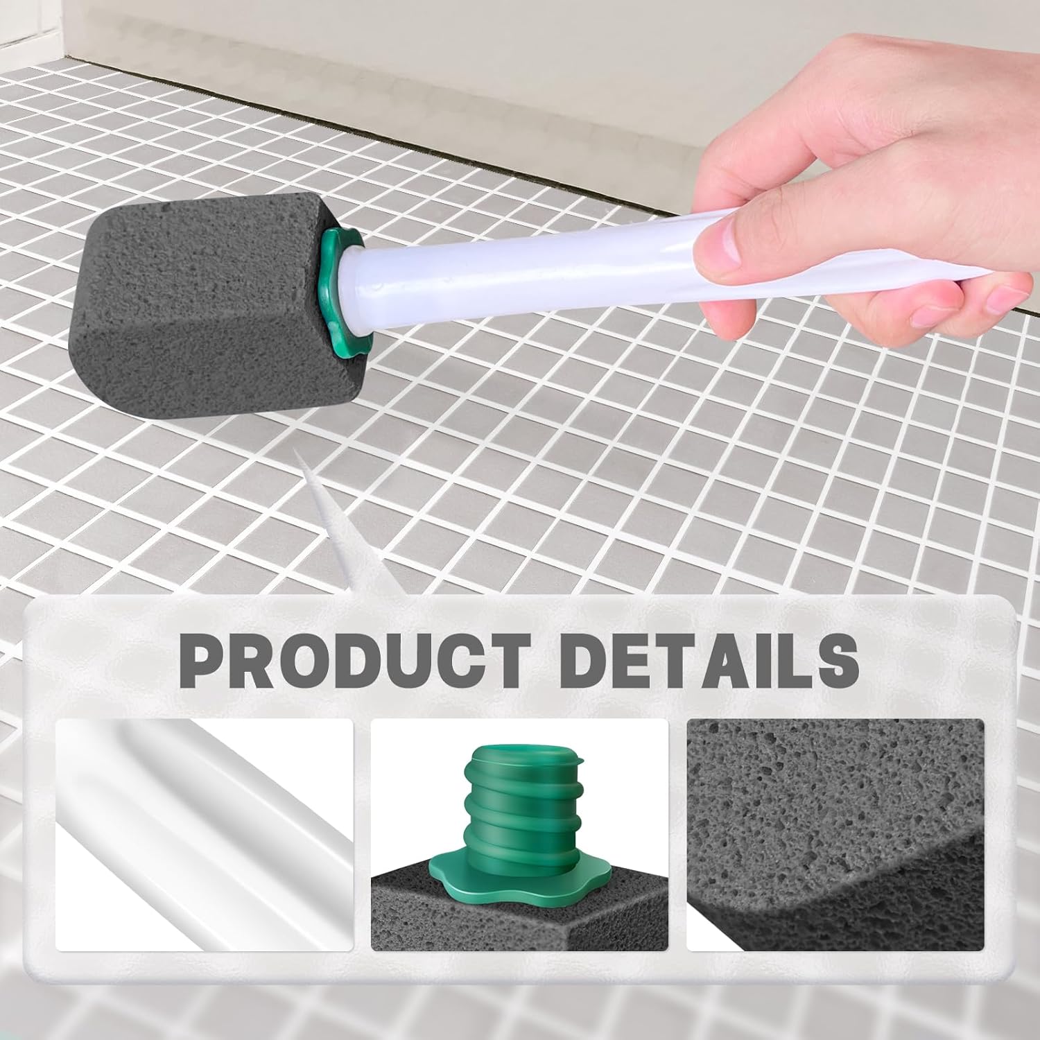 Xuelimei 12pcs Pumice Stone Set with 2pcs Long Handle Toilet Brush