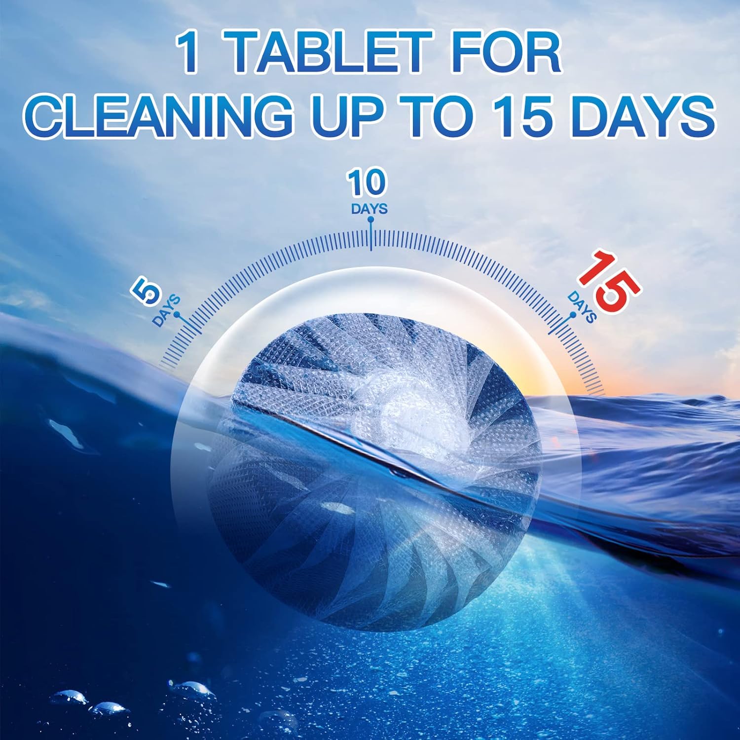 Vacplus Toilet Cleaner Tablets 30 Pack for 15 Months