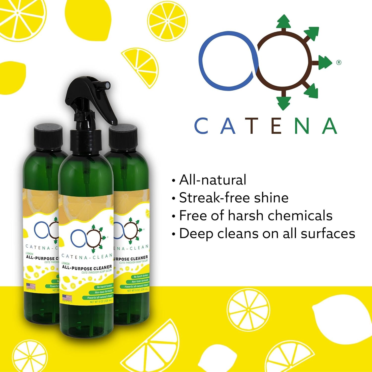 Catena Nano All Natural Lemon Bathroom Cleaner Pack of 3