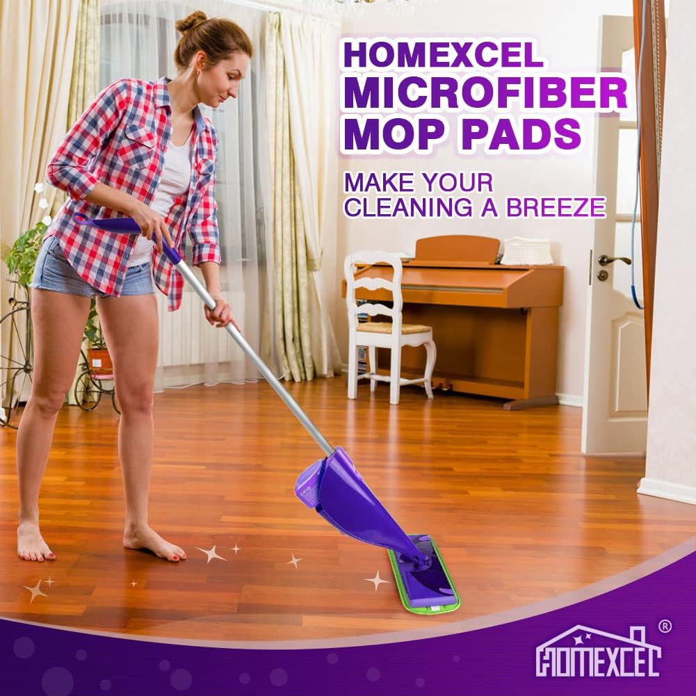 HOMEXCEL Microfiber Mop Pads Refill Pack of 4