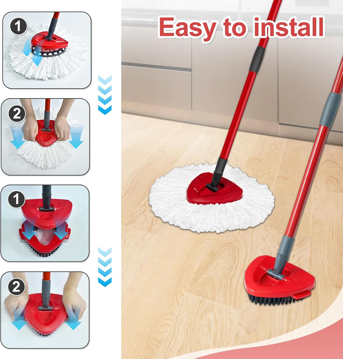 DLAIMI Spin Mop Replacement Heads for O Cedar EasyWring