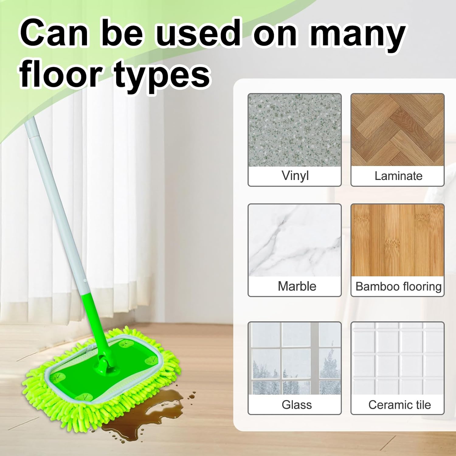 Yuunaie Reusable Mop Pads for Swiffer 4-Pack