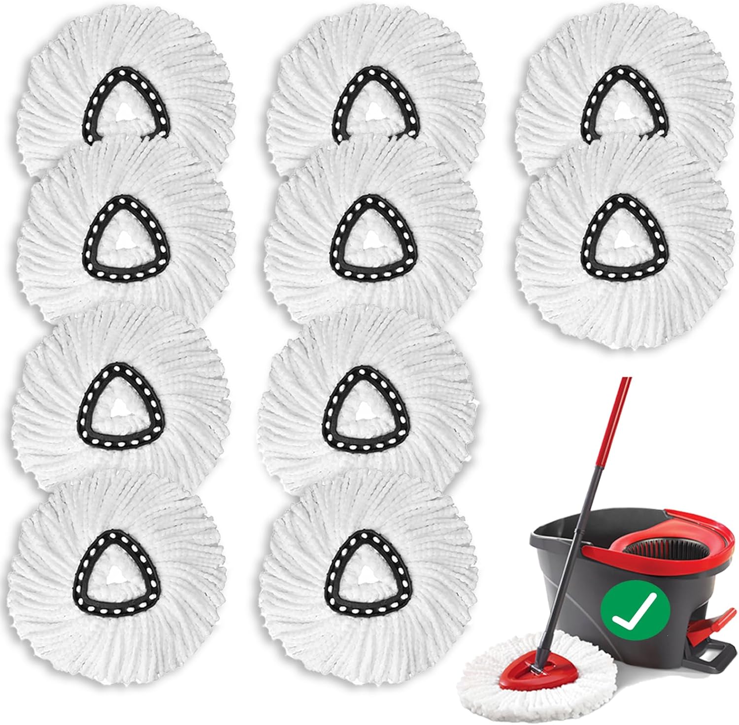 10PCS Spin Mop Replacement Heads 100 Microfiber