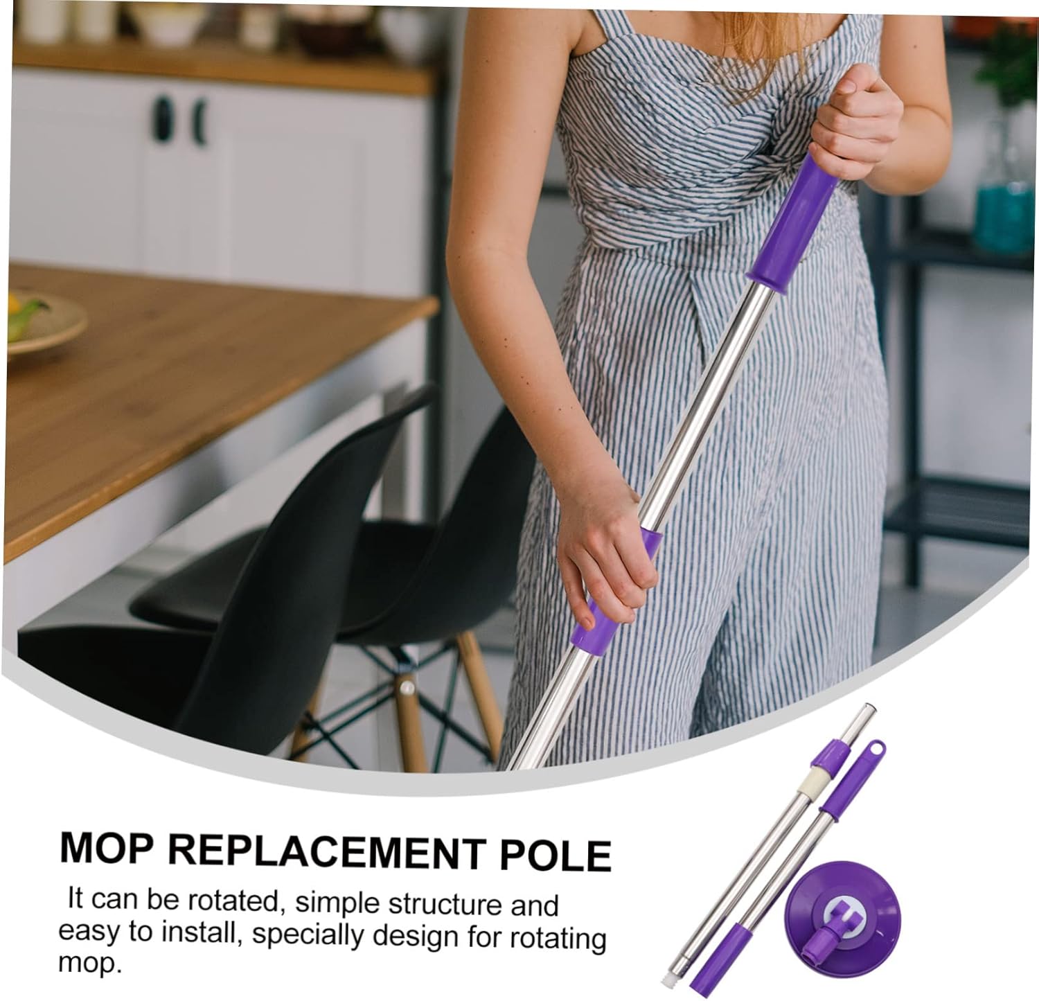 Ipetboom Stainless Steel Mop Handle Replacement