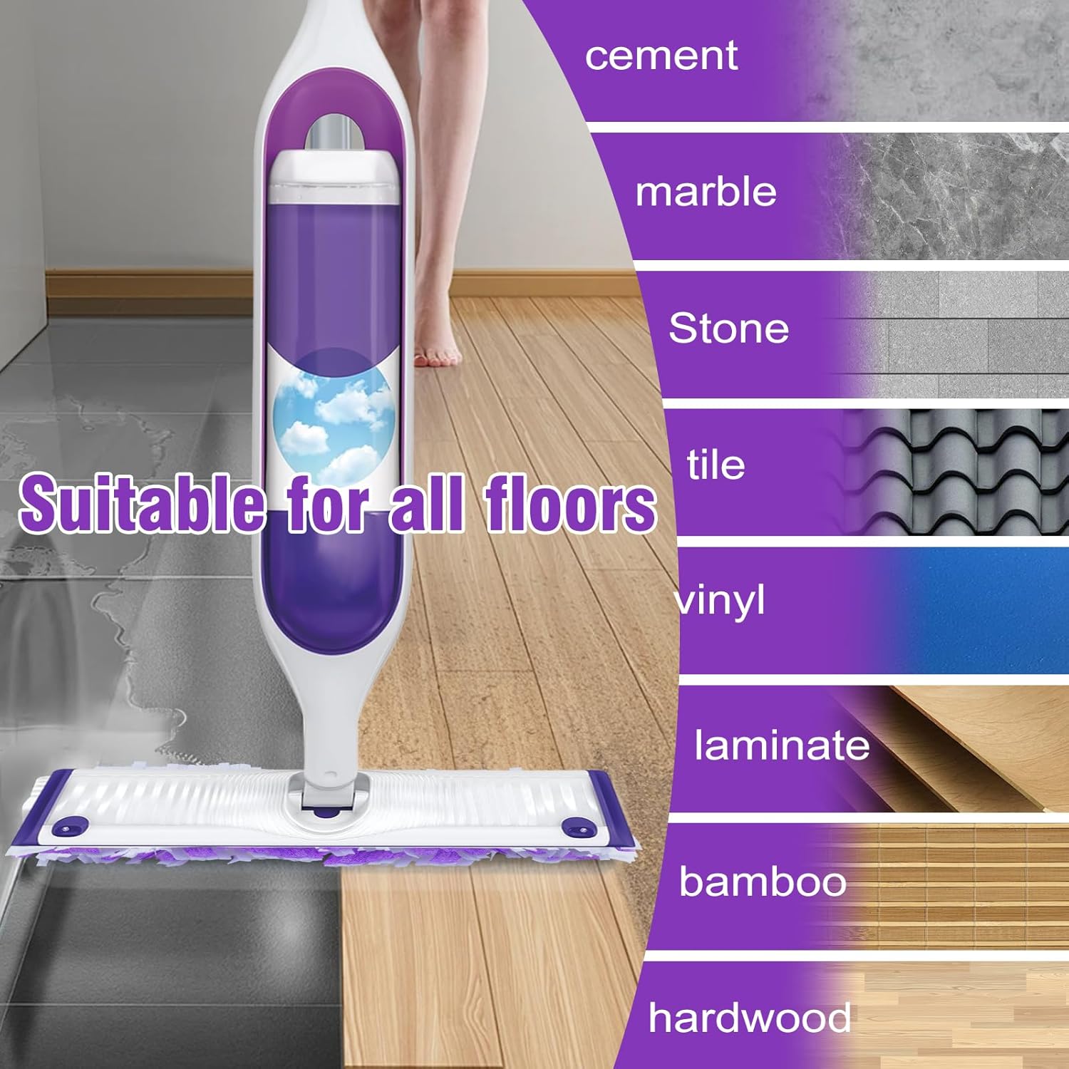 20 Pack Power Mop Refills Pads for Multi-Surface and Wood Mopping