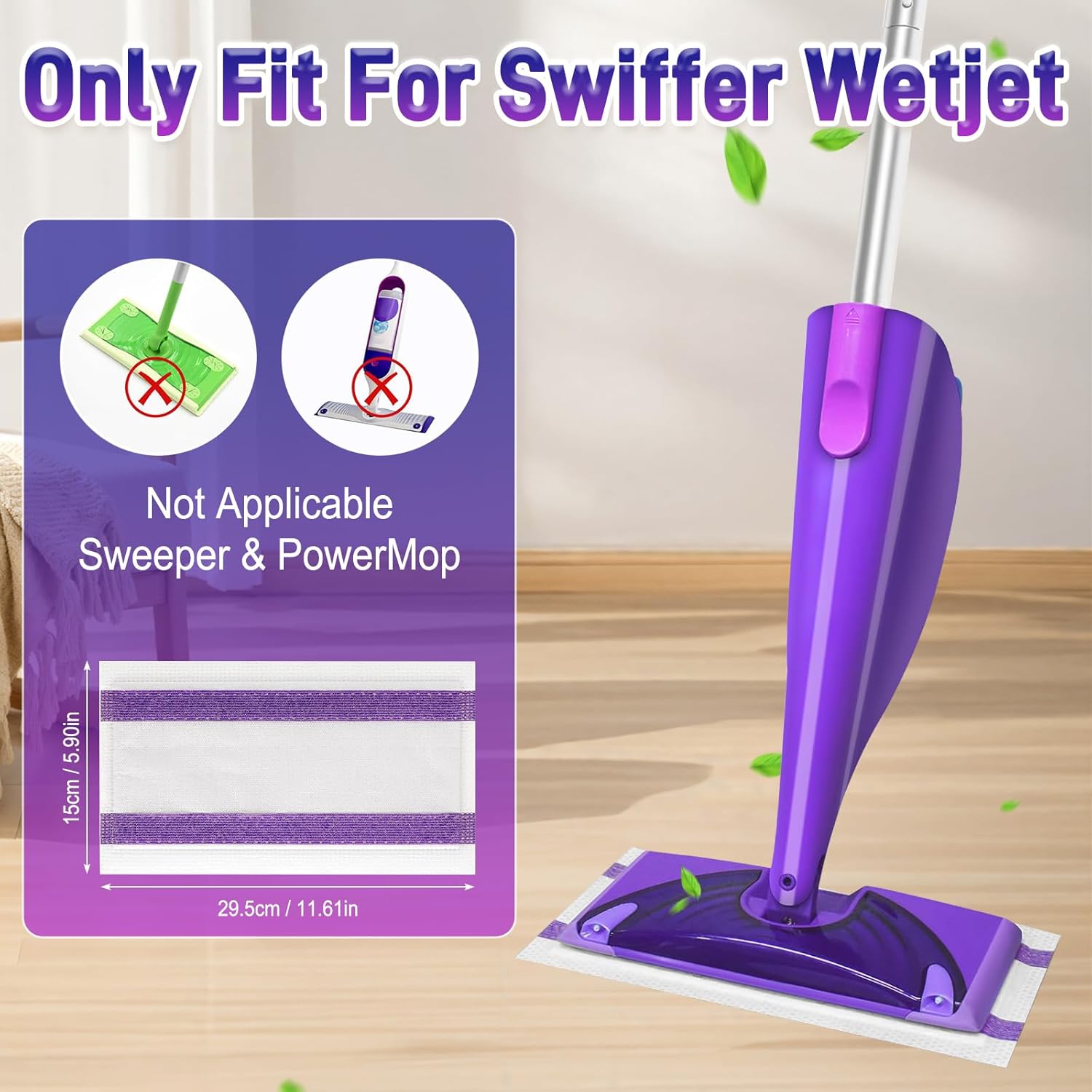 60 Pack Mopping Pad Refill for Swiffer WetJet Mop