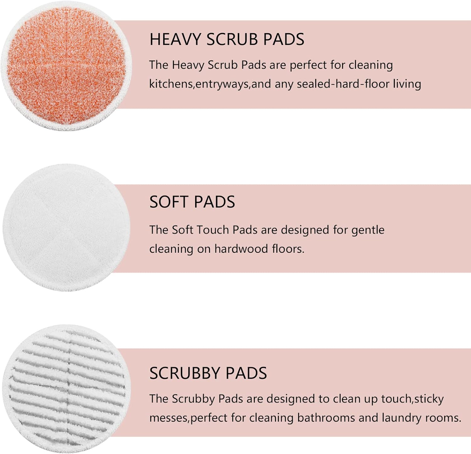 Spinwave Mop Pads Replacement Set by BeiLan - 8Pack for Bissell 2039A2124