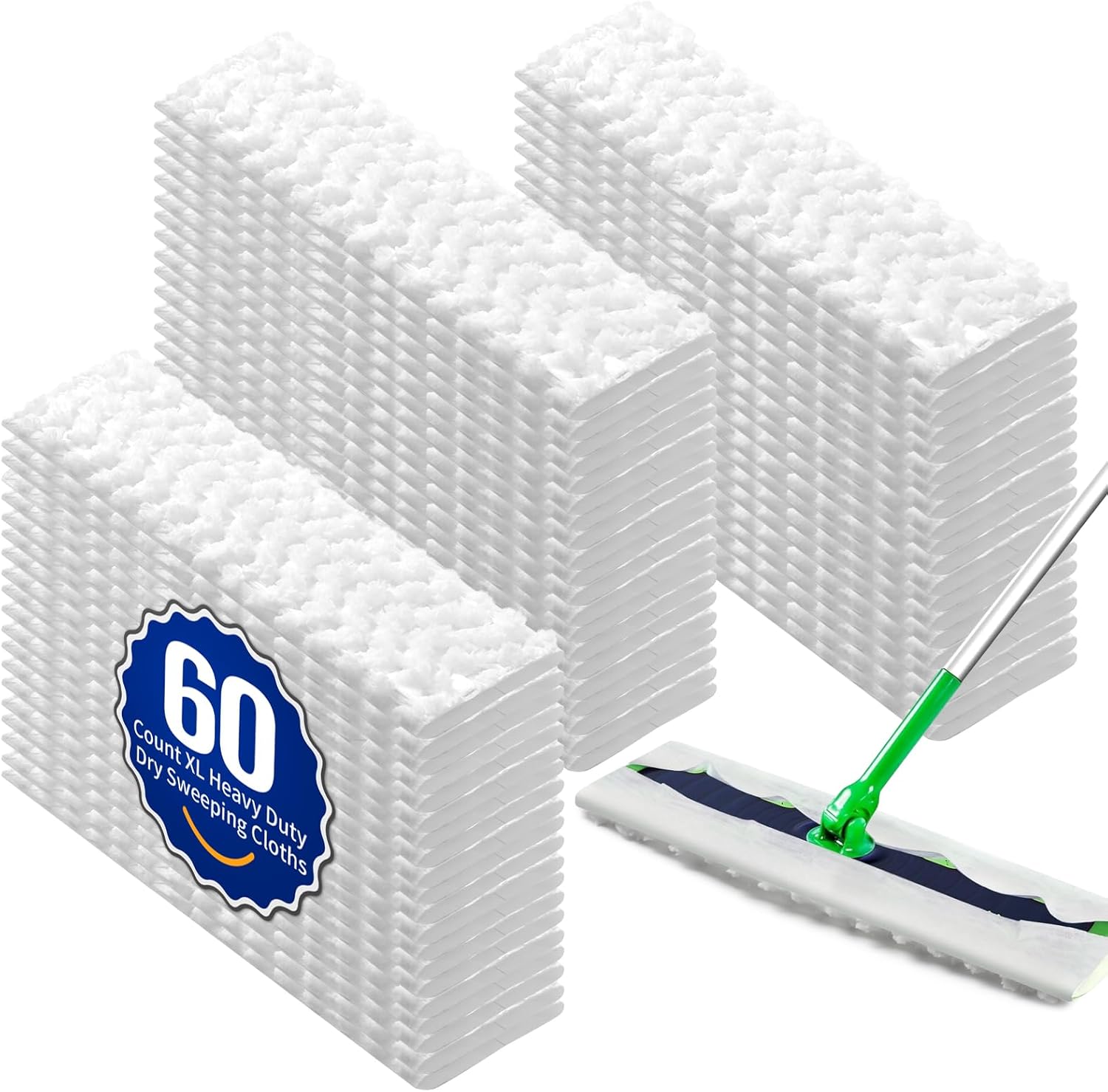 FURCIELOS 60 Count XL Dry Mop Pads for Swiffer Sweeper XL