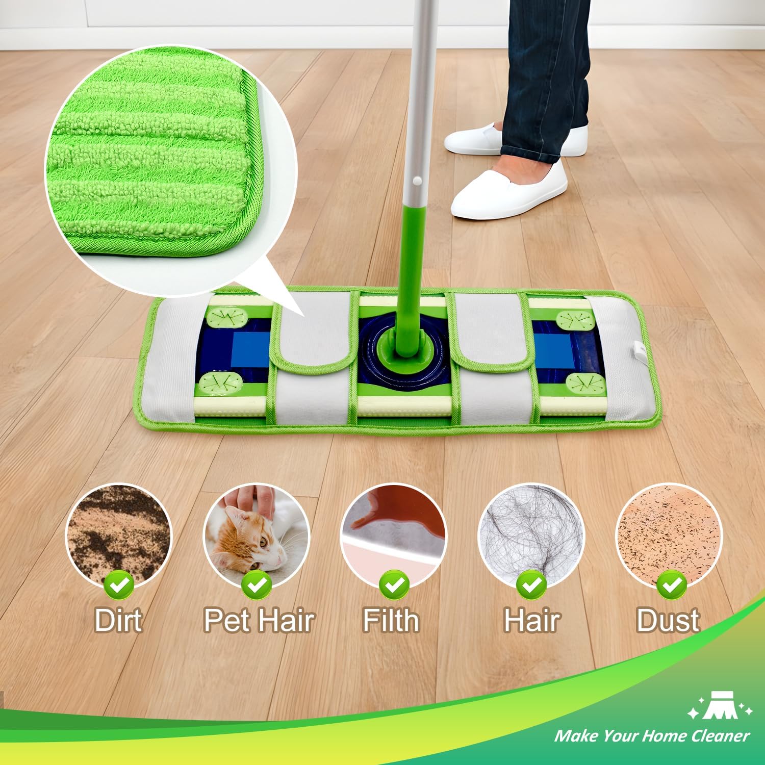 GFRED 4 Pack Swiffer XL Mop Pads Reusable Wet Dry