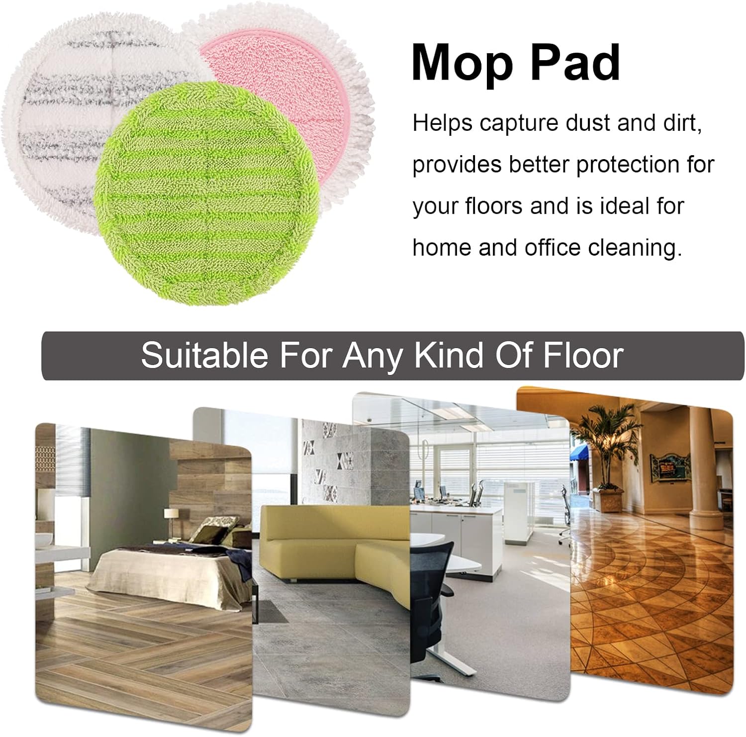 GreeSuit Electric Mop Pads 63 Inch 8 Pack Replacement