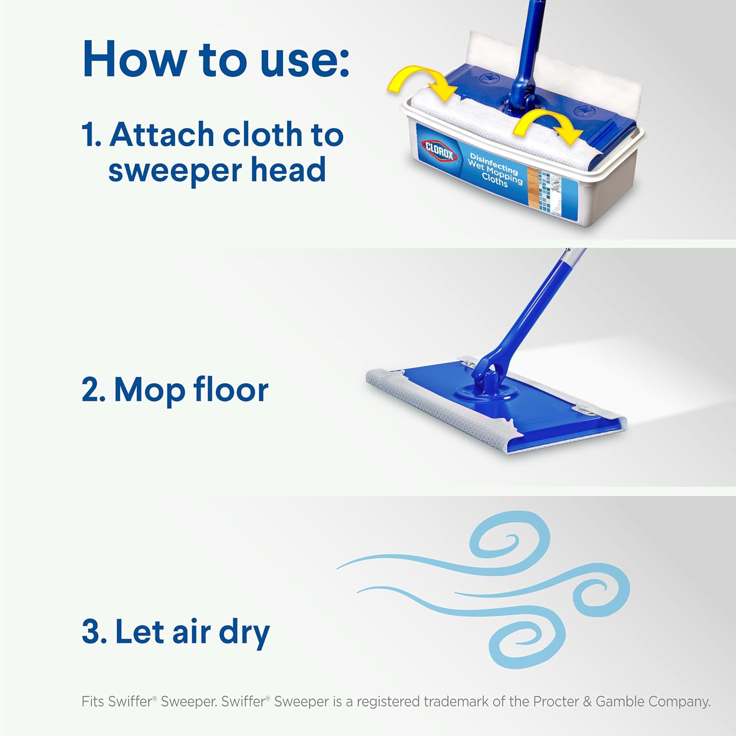 Clorox Disinfecting Wet Mop Refills 24 Count Multi-Surface Use