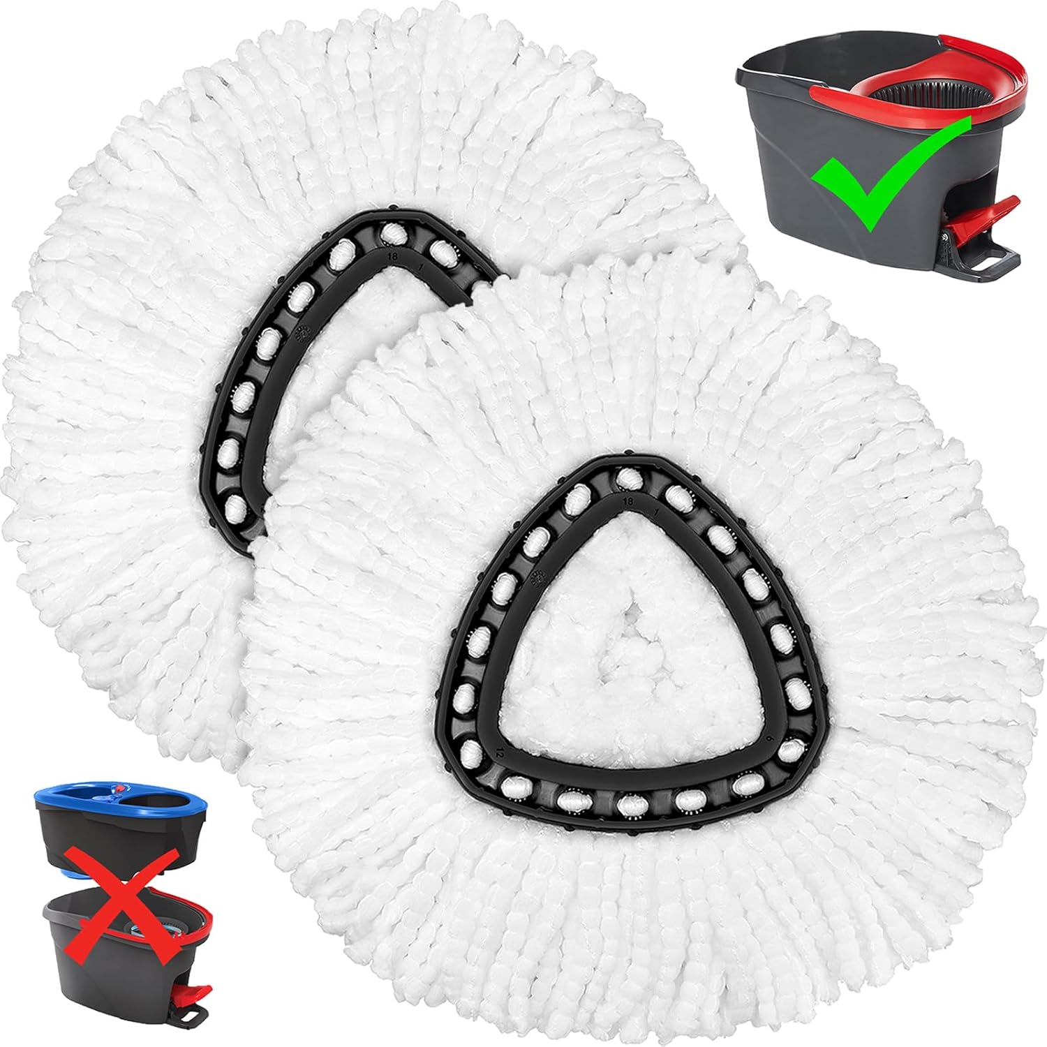 Tidy Monster 2 Pack Mop Heads for O-Cedar Spin Mop