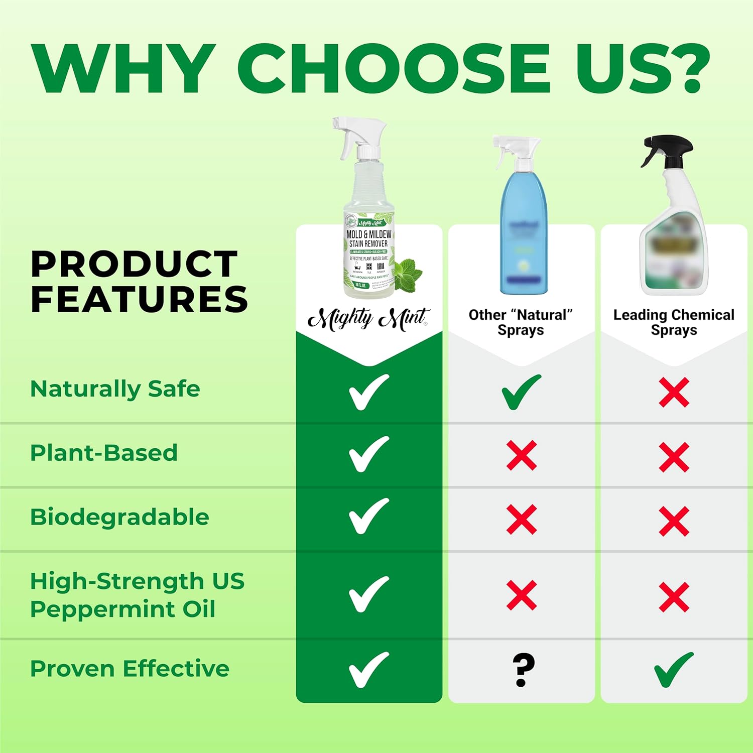 Mighty Mint Mold Mildew Stain Remover Spray 16oz
