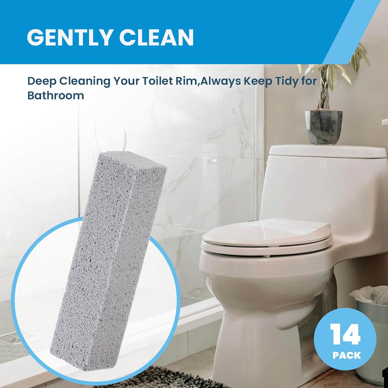 14 Pack Pumice Stones for Toilet and Surface Cleaning
