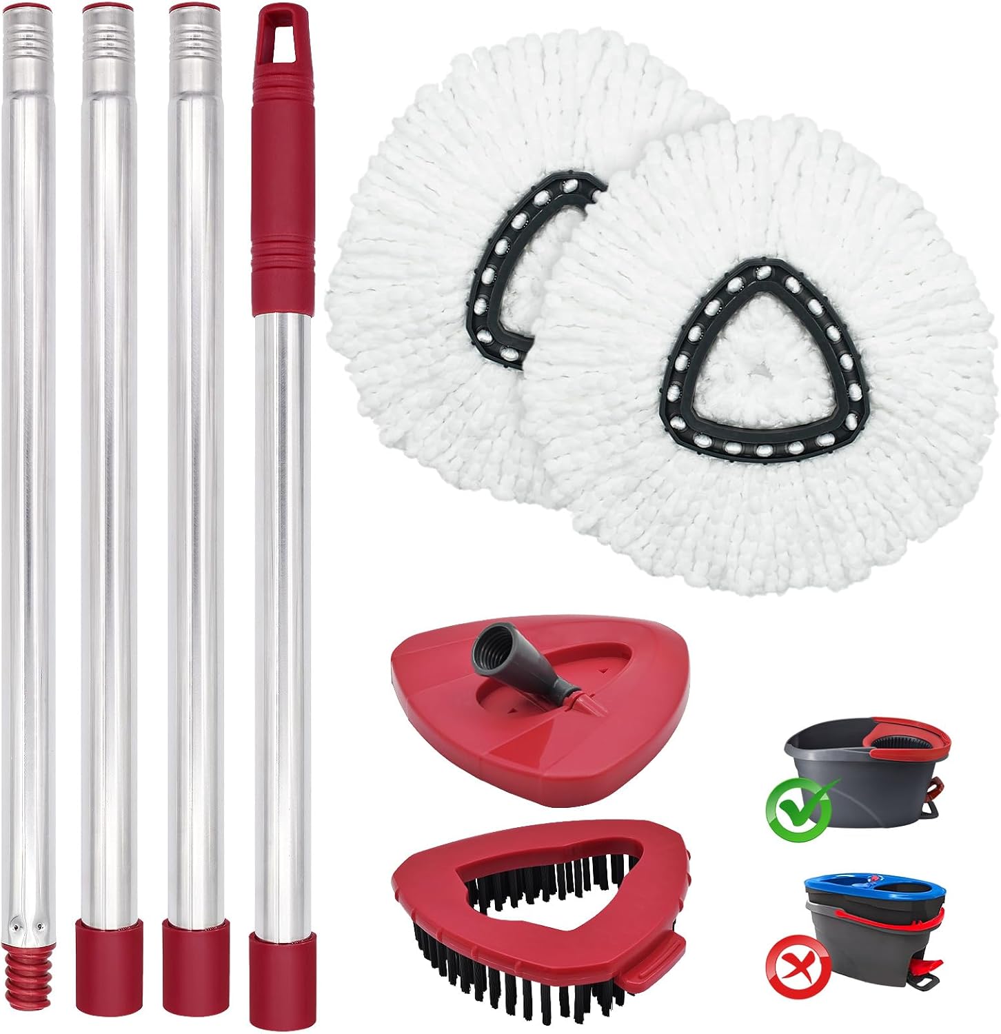 DLAIMI Spin Mop Replacement Set for Ocedar EasyWring 1-Tank System