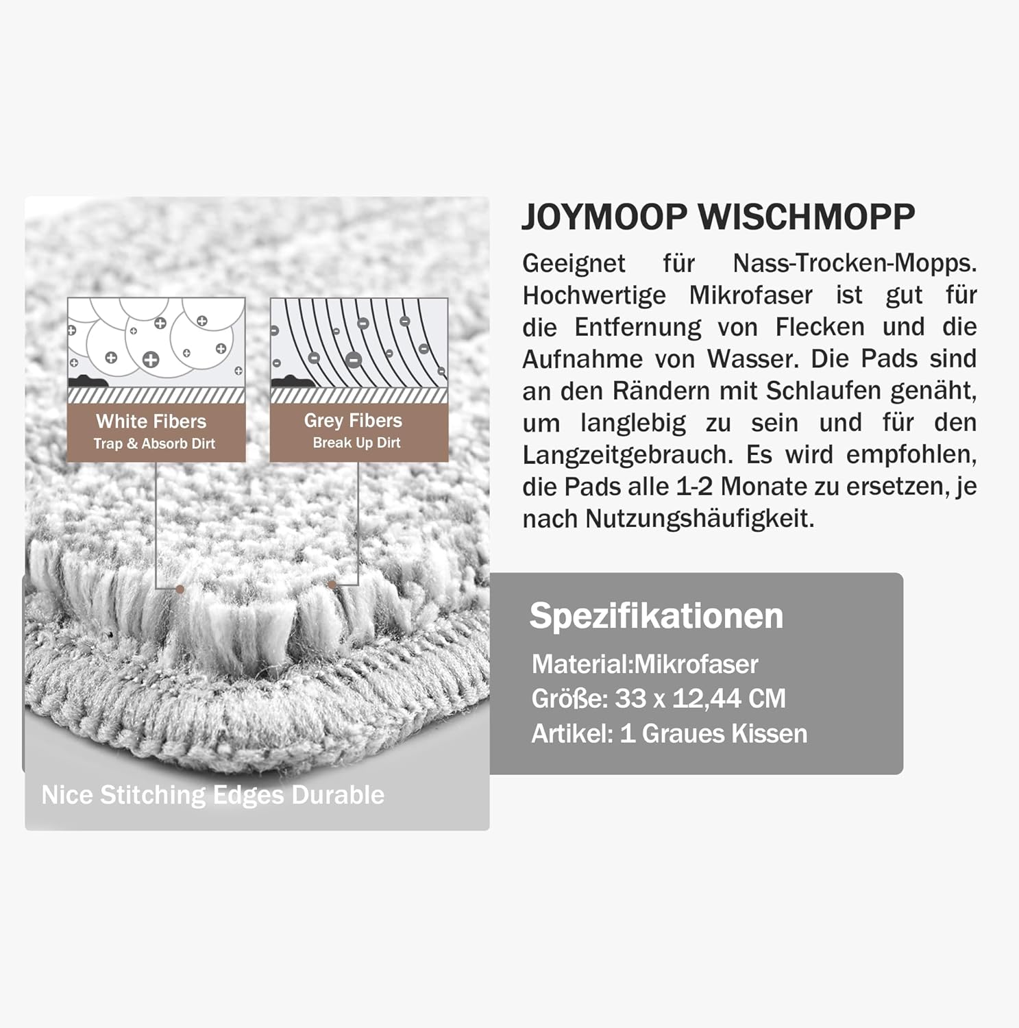 JOYMOOP 13 Mop Head Replacement with Microfiber Pad