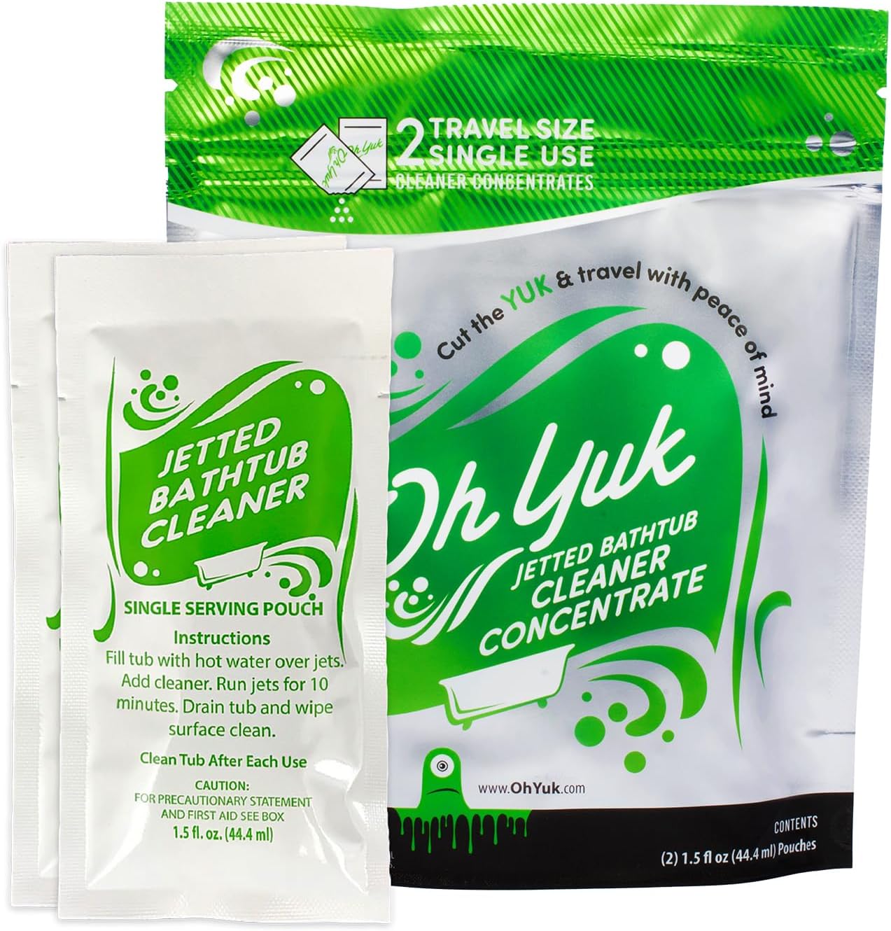 Oh Yuk Jetted Bathtub Cleaner - 2 Travel Pouches 1