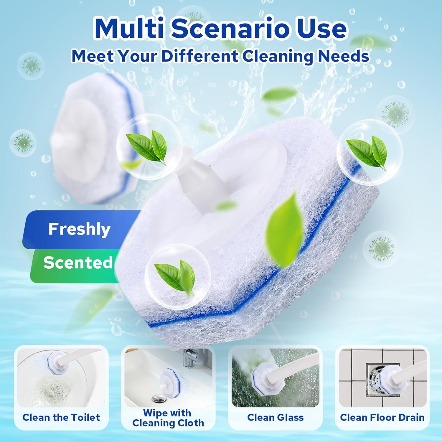 Cecailin 60pcs Disposable Toilet Brush with Cleaner 1