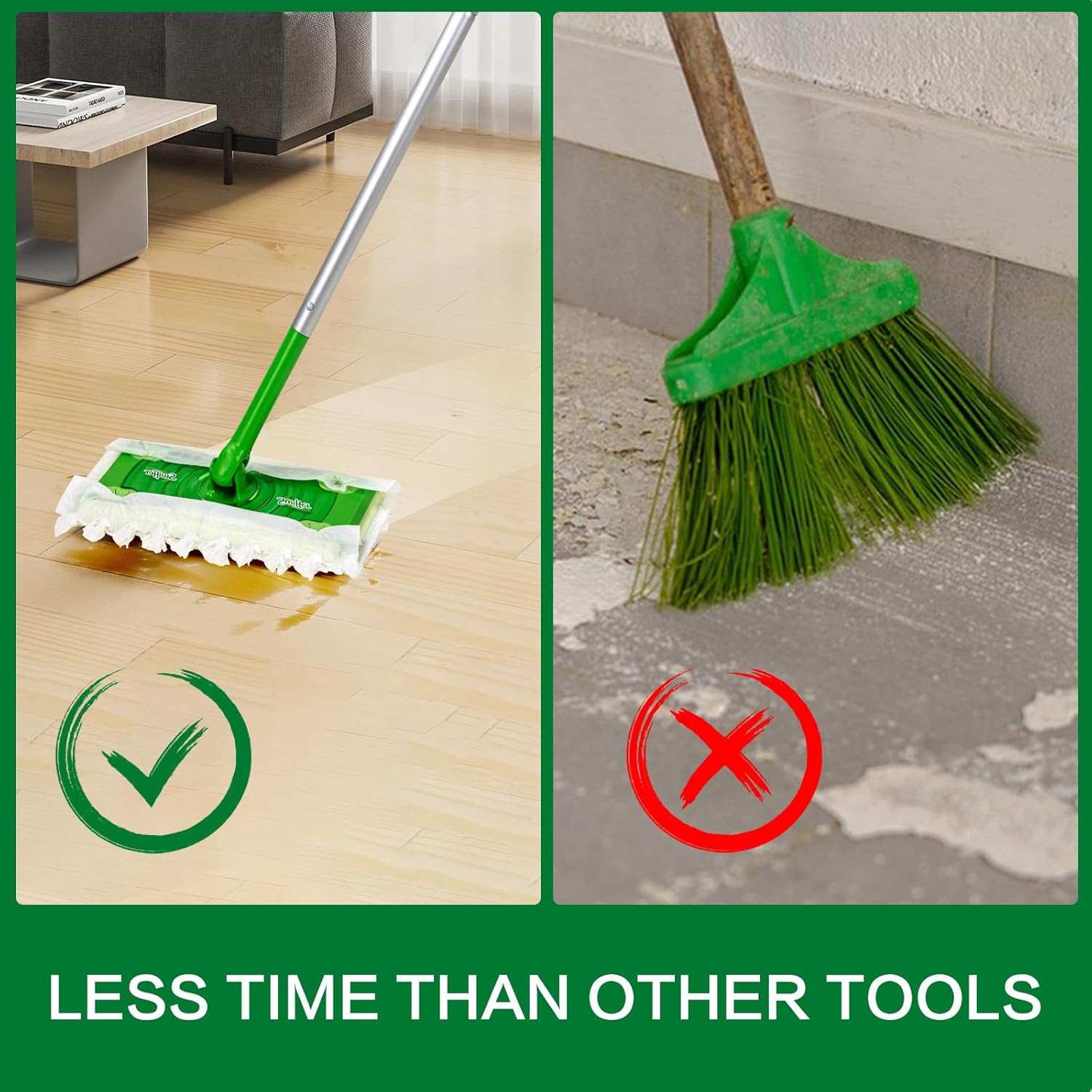 YHOVID Heavy Duty Dry Mop Pads for Swiffer 30 Count Replacement