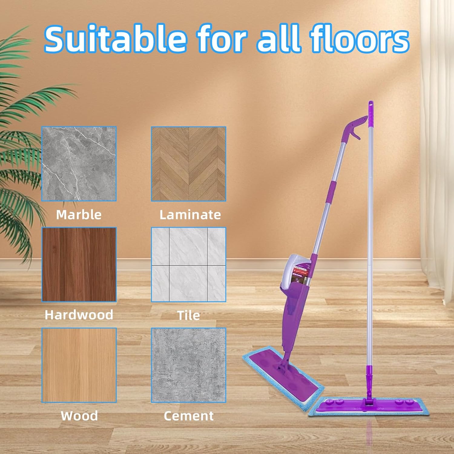NIXOOT 6 Pack Reusable Microfiber Mop Refill Pads