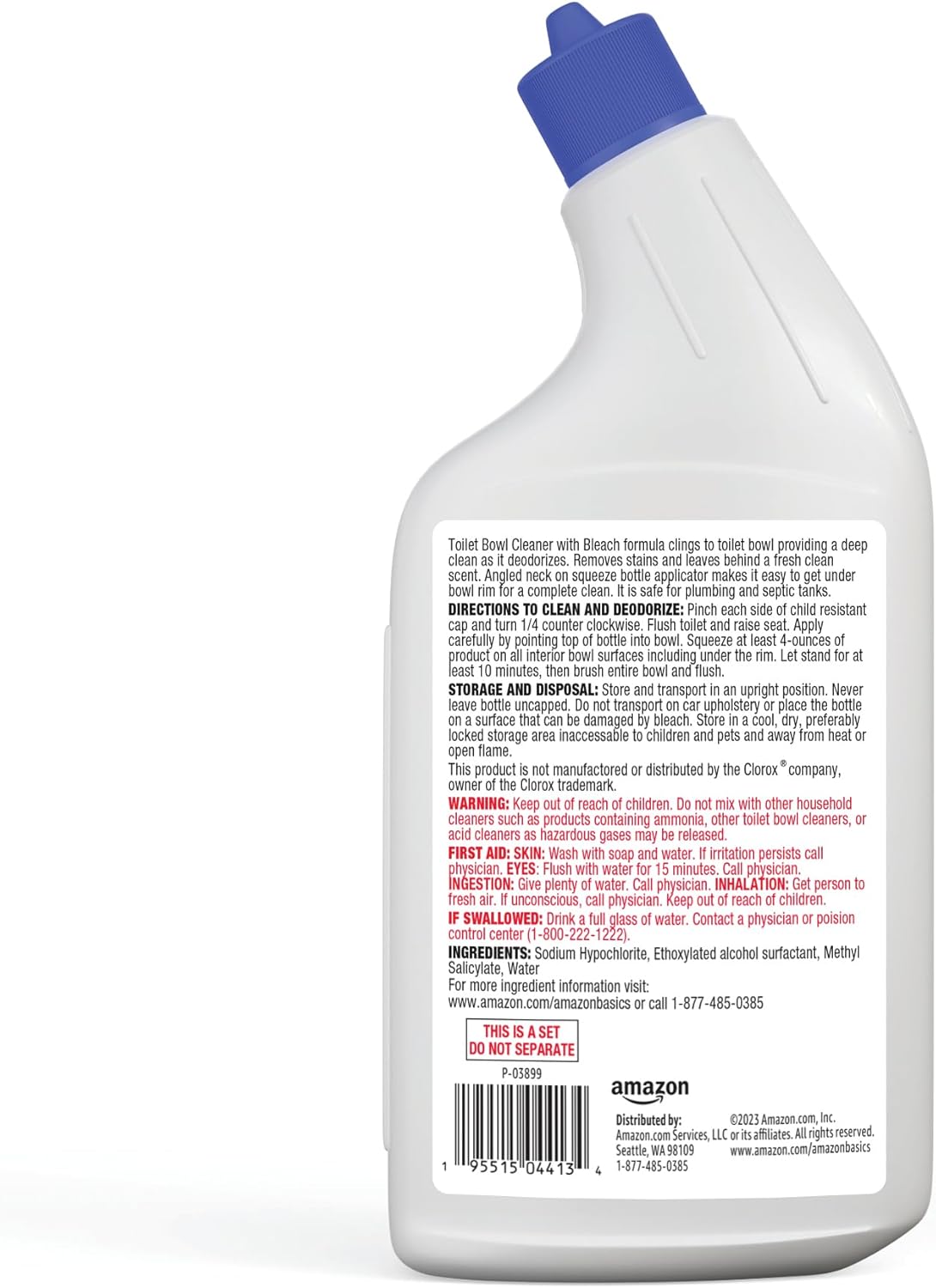 Amazon Basics Toilet Bowl Cleaner with Bleach and Fresh Scent