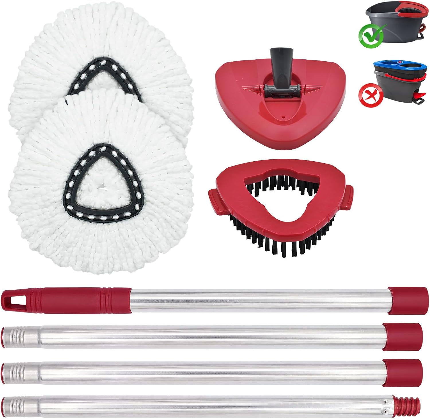 DLAIMI Spin Mop Replacement Set for Ocedar EasyWring 1-Tank System
