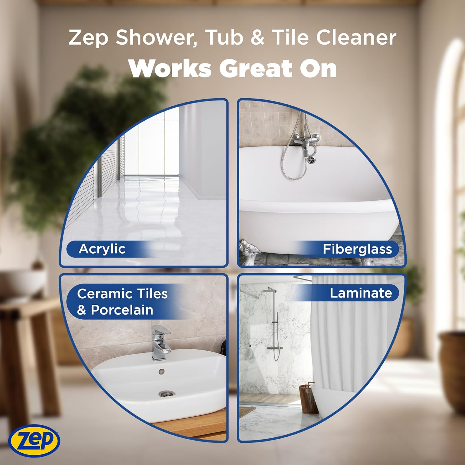 Zep 32 oz Tub Tile Cleaner Case of 4 No Scrub Formula