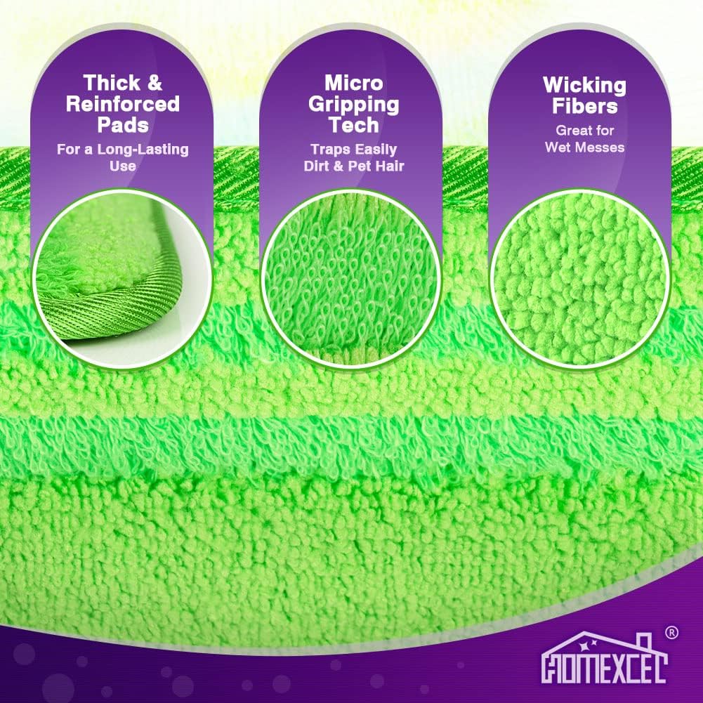 HOMEXCEL Microfiber Mop Pads Refill Pack of 4