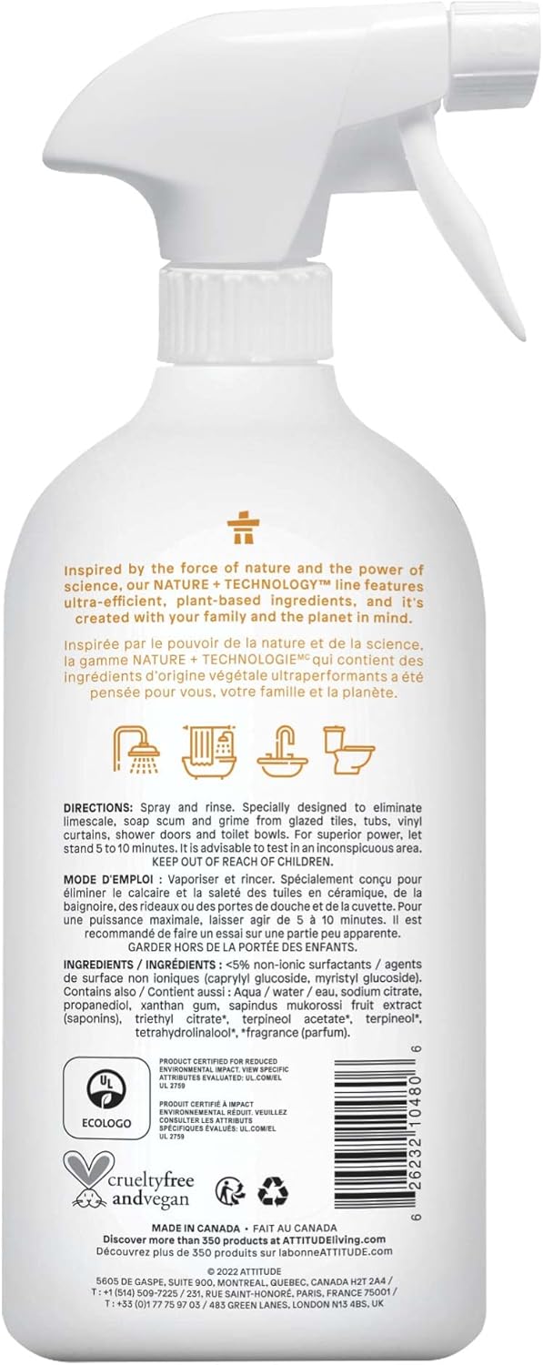 ATTITUDE Multipurpose Bathroom Cleaner Spray 271 Fl Oz