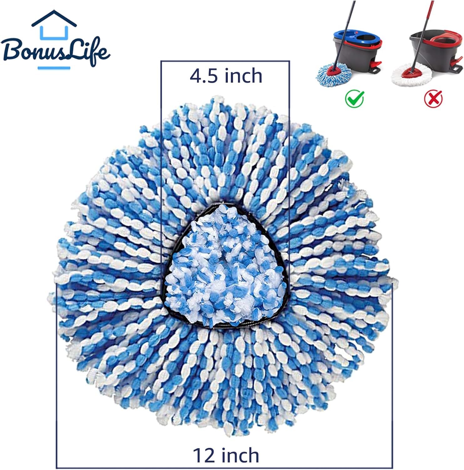 BonusLife Mop Refill Set for RinseClean 2-Tank System 1