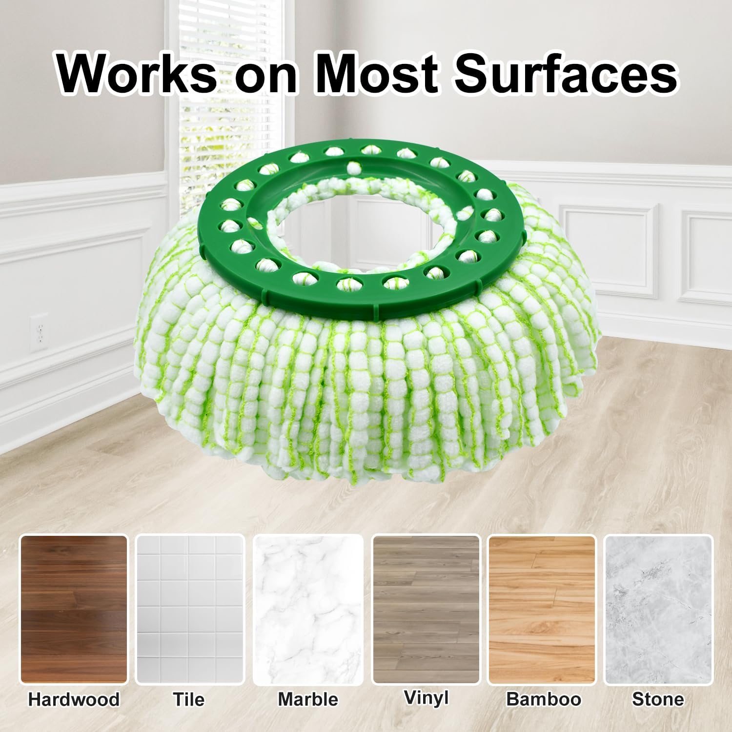 Tornado Spin Mop Head Replacement for Libman Mop - Washable Reusable