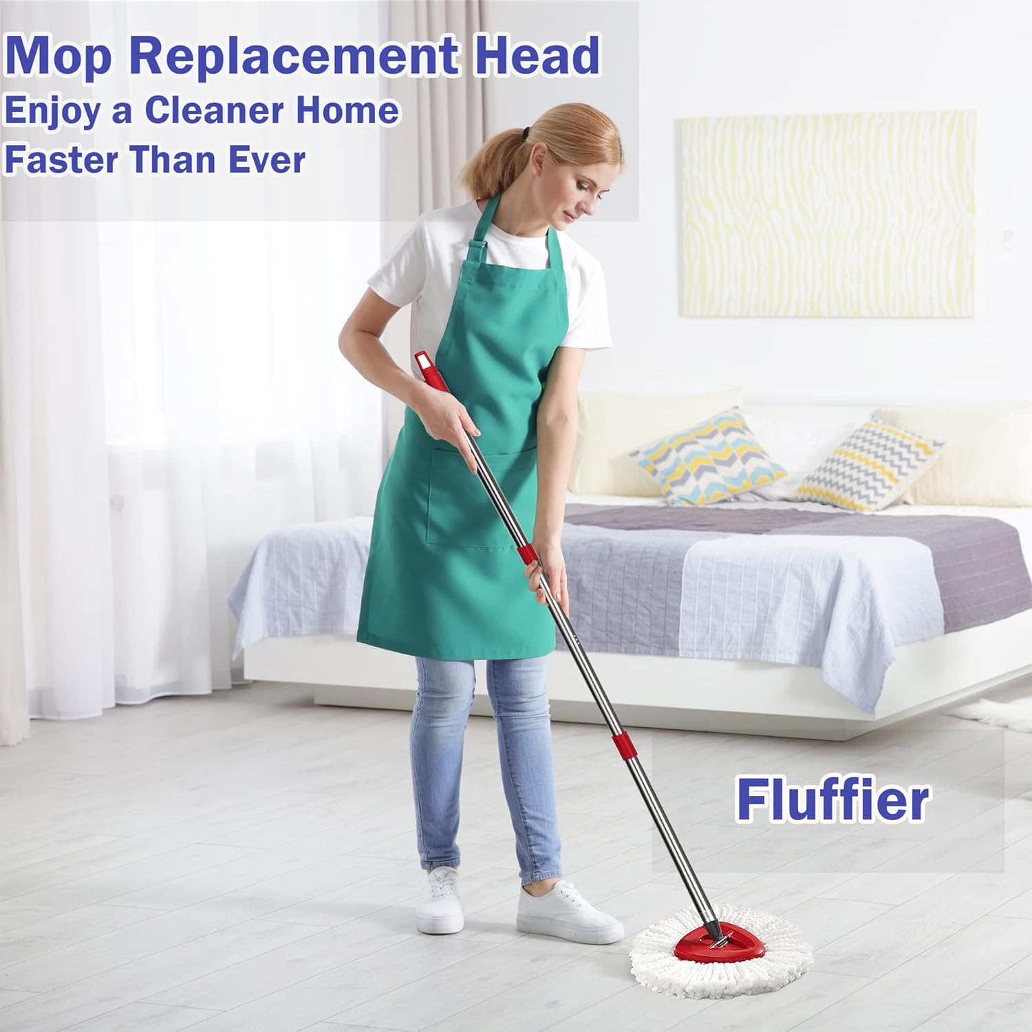 Higfra Spin Mop Refill 6 Pack Microfiber Replacement Head