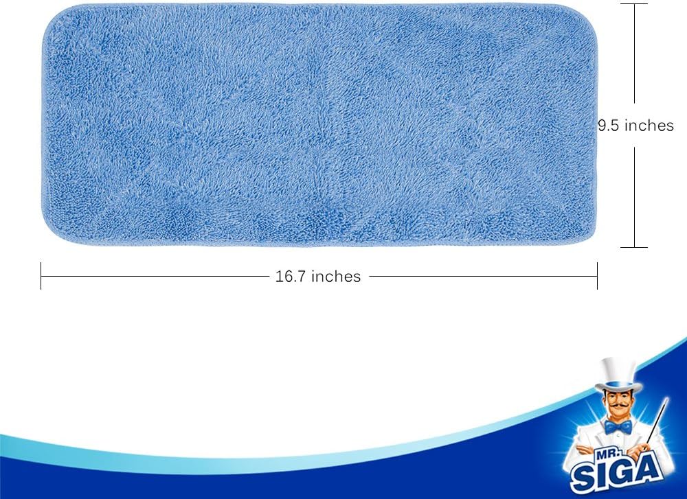 MRSIGA Professional Microfiber Mop Refills Pack of 3 42cm x 23cm