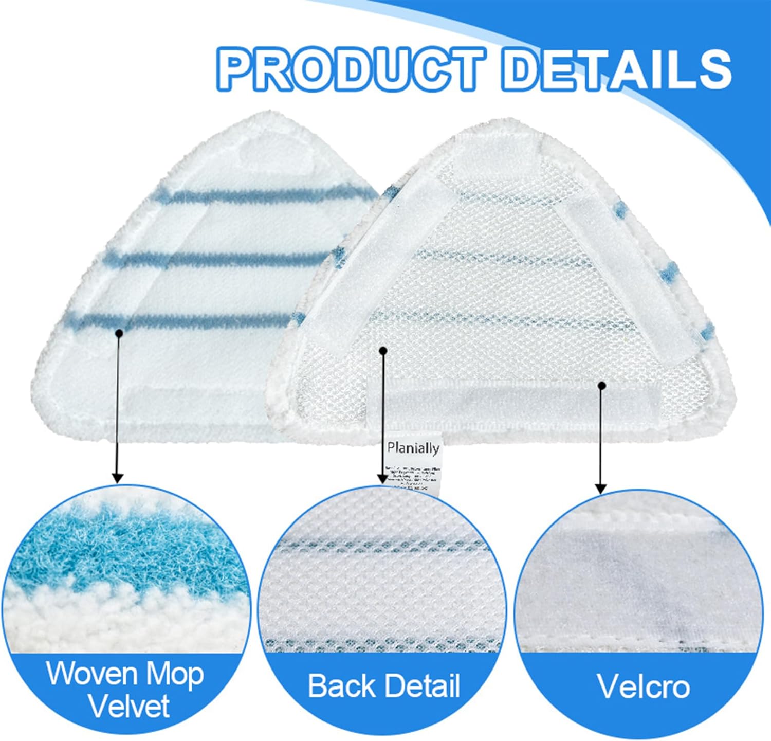 4 Pack Reusable Mop Pads for True Tidy STM-500 Steam Mops