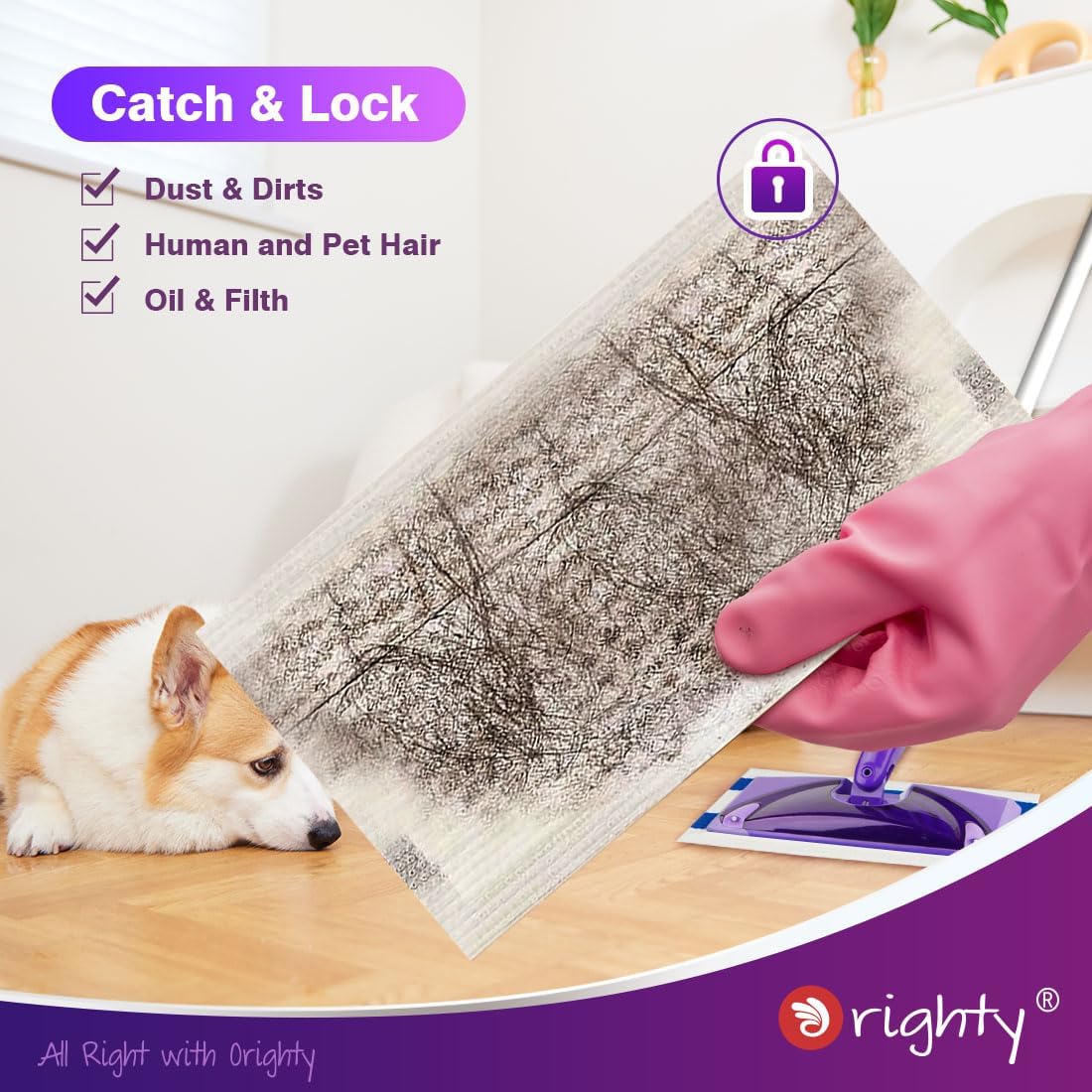 Orighty 48 Count Dry Mop Pads for Swiffer WetJet