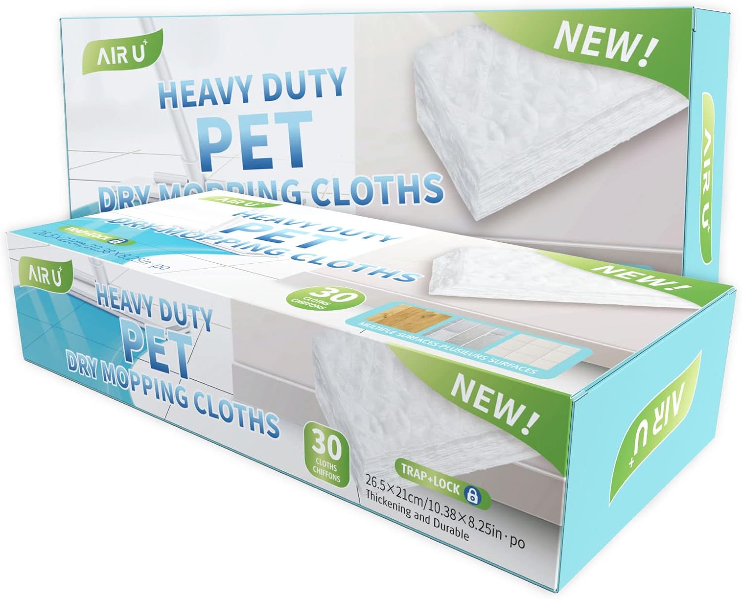 AIR U Heavy Duty Pet Dry Sweeper Pads 60 Count