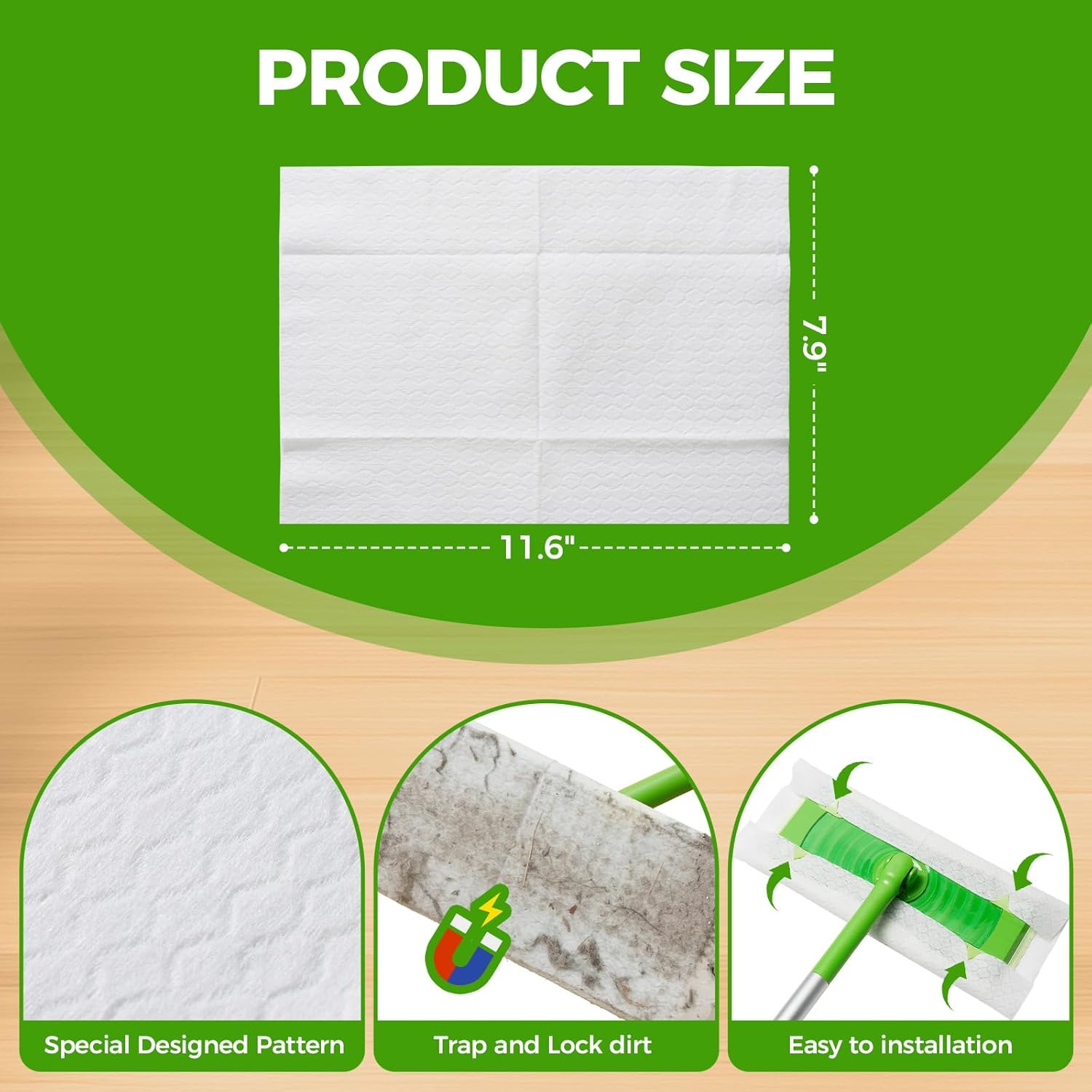 UKEENOR Dry Mop Refills - 160 Count Electrostatic Dusting Cloths